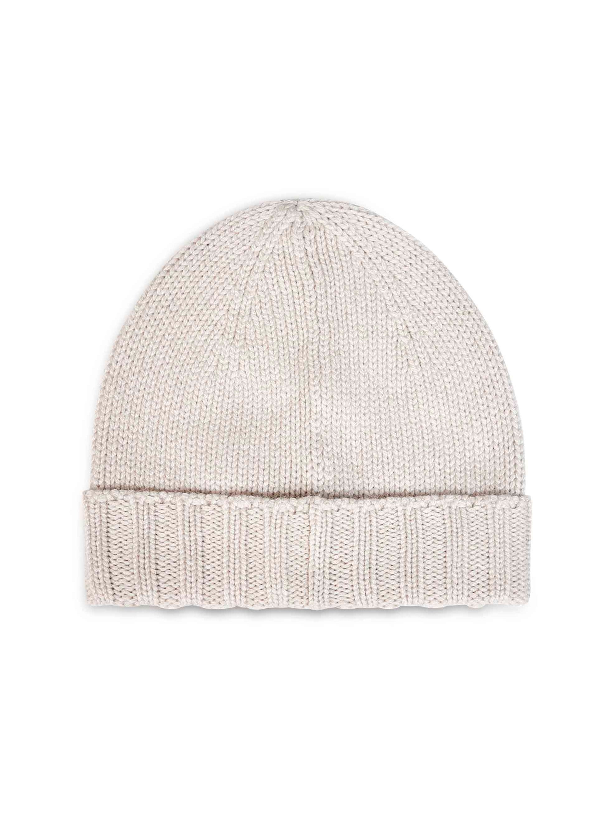 D 4.0 1018615529113 Virgin Wool Ribbed Beanie — Beige, view 2