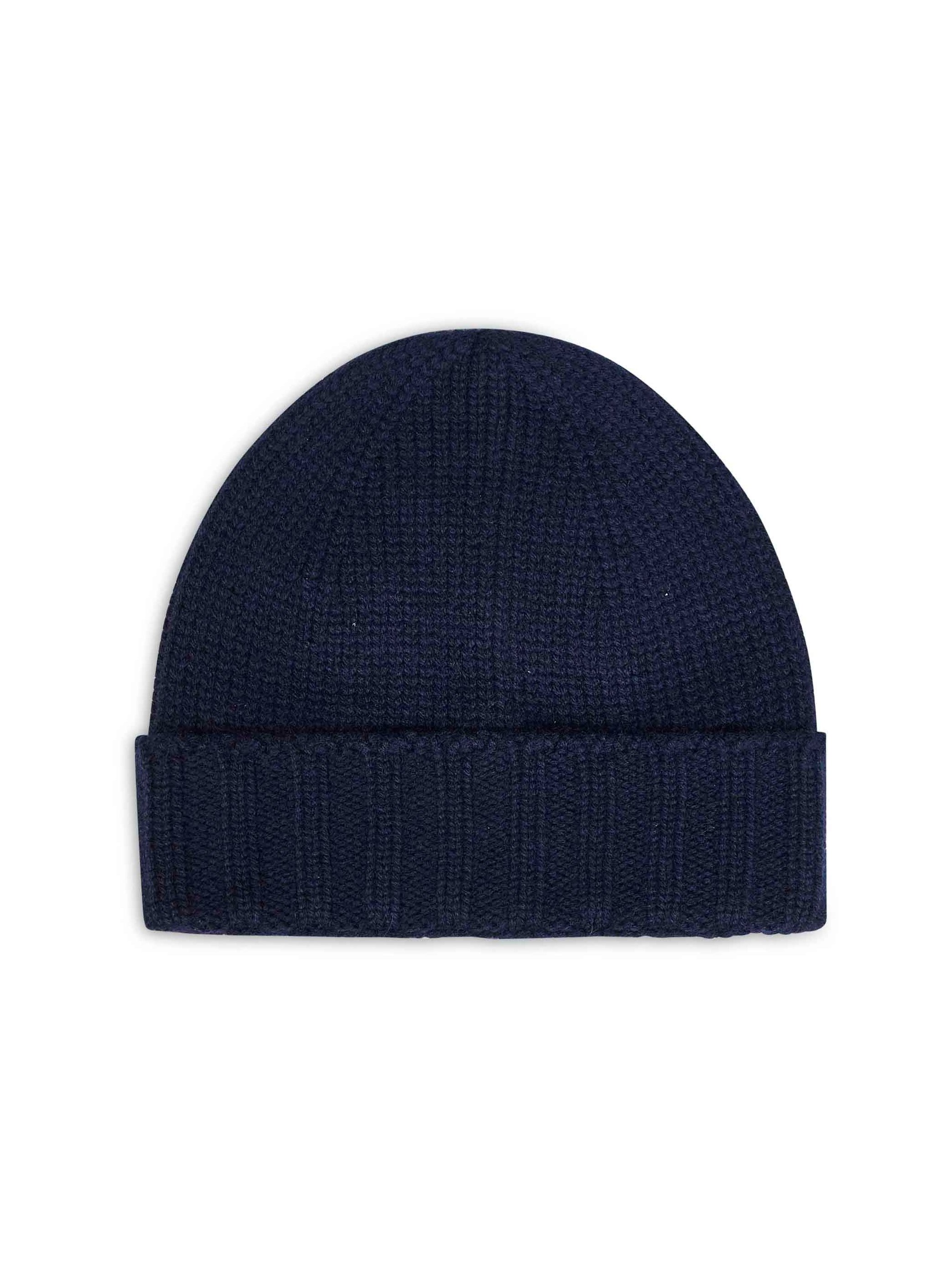 D 4.0 1018615529598 Virgin Wool Beanie — Navy by D 4.0
