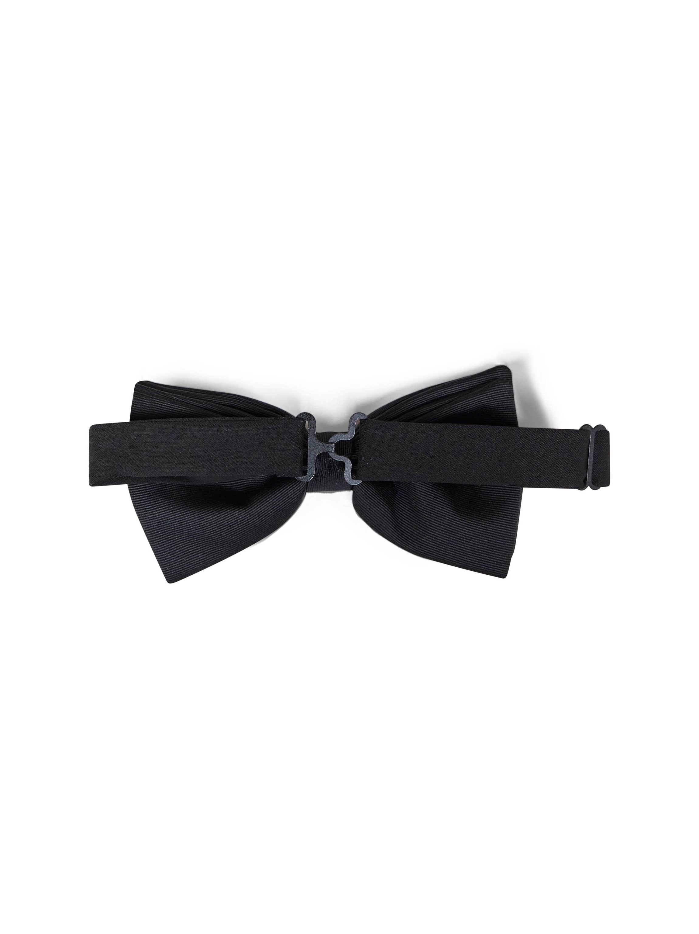 D 4.0 Pre-Tied Grosgrain Bow Tie — Black, view 2