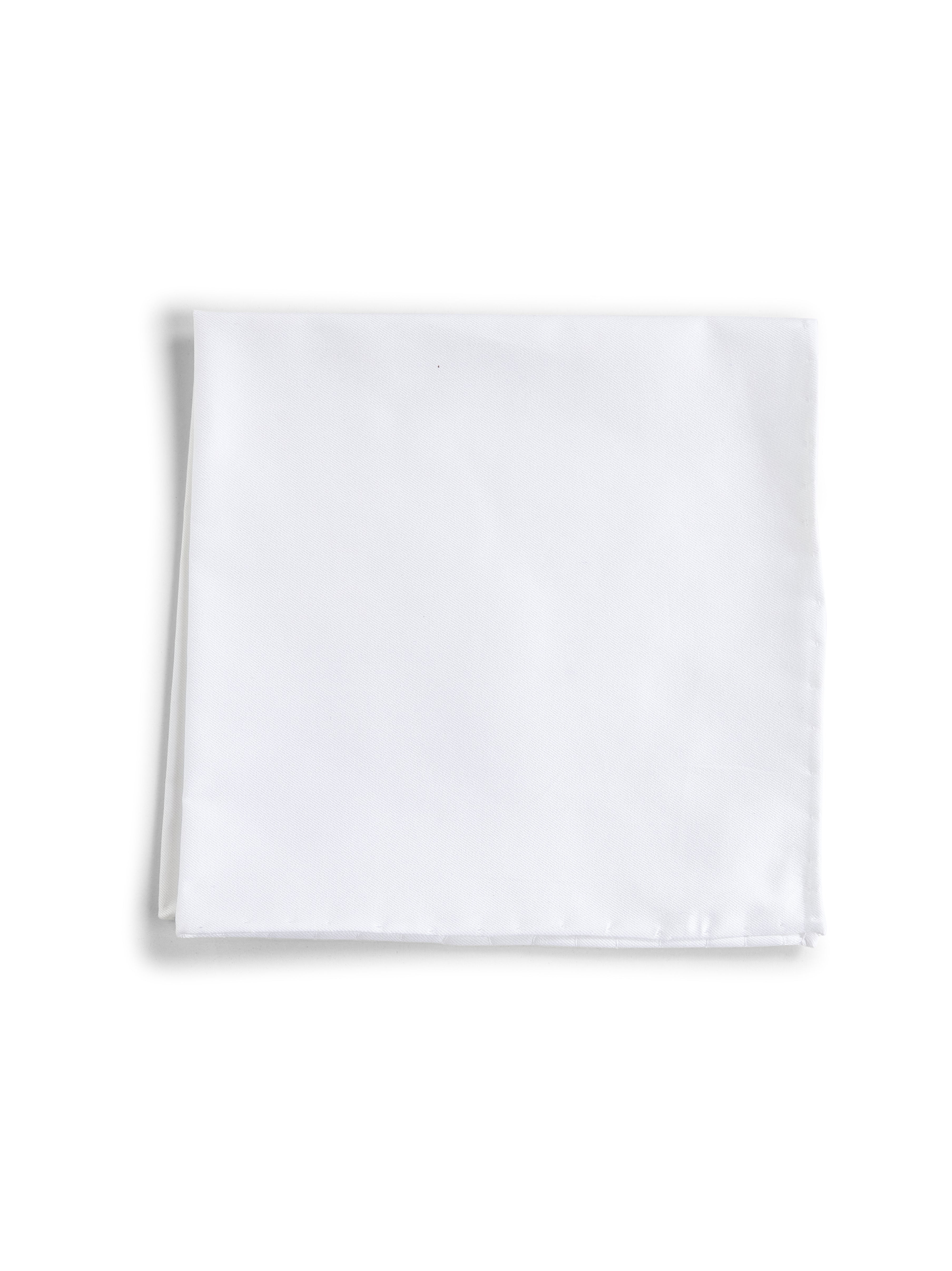 D 4.0 100% Cotton Pocket Square — White by D 4.0