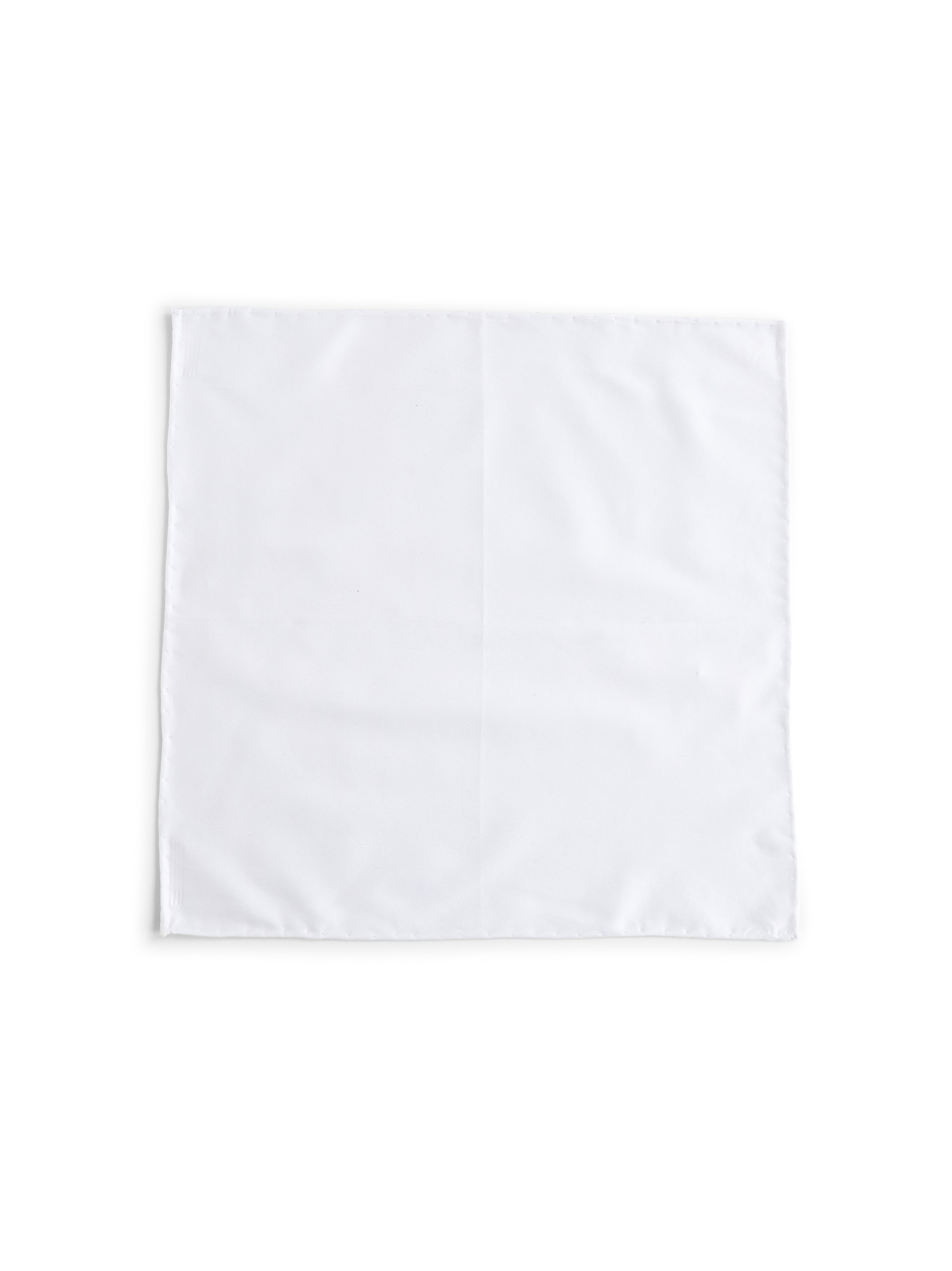 D 4.0 100% Cotton Pocket Square — White, view 2