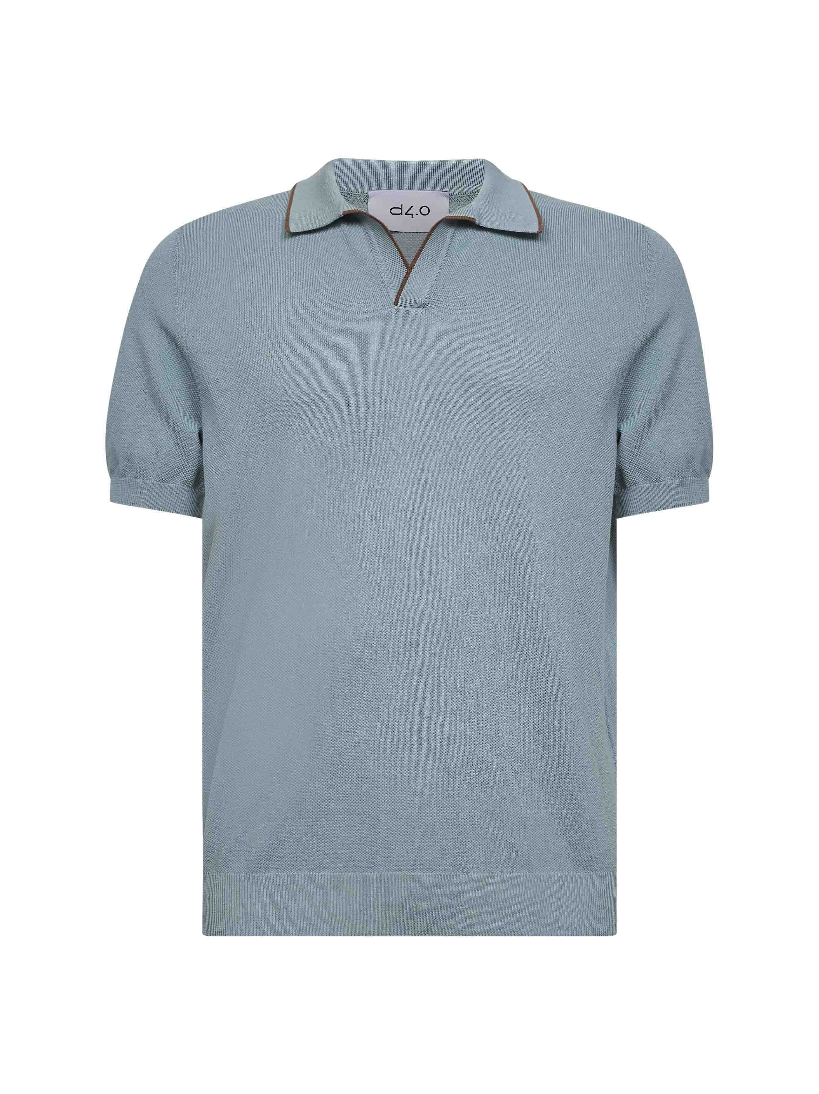 D 4.0 Cotton Knit Polo Shirt — Gray by D 4.0