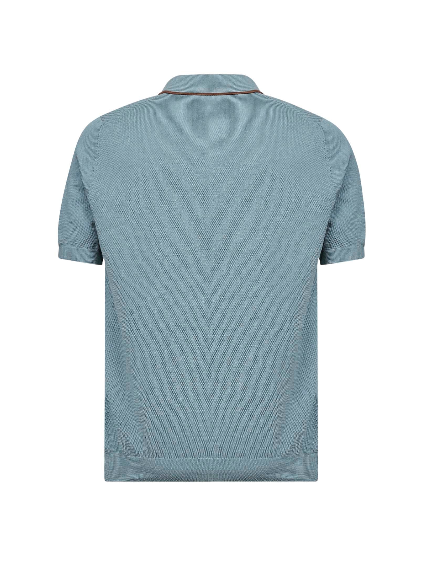 D 4.0 Cotton Knit Polo Shirt — Gray, view 2