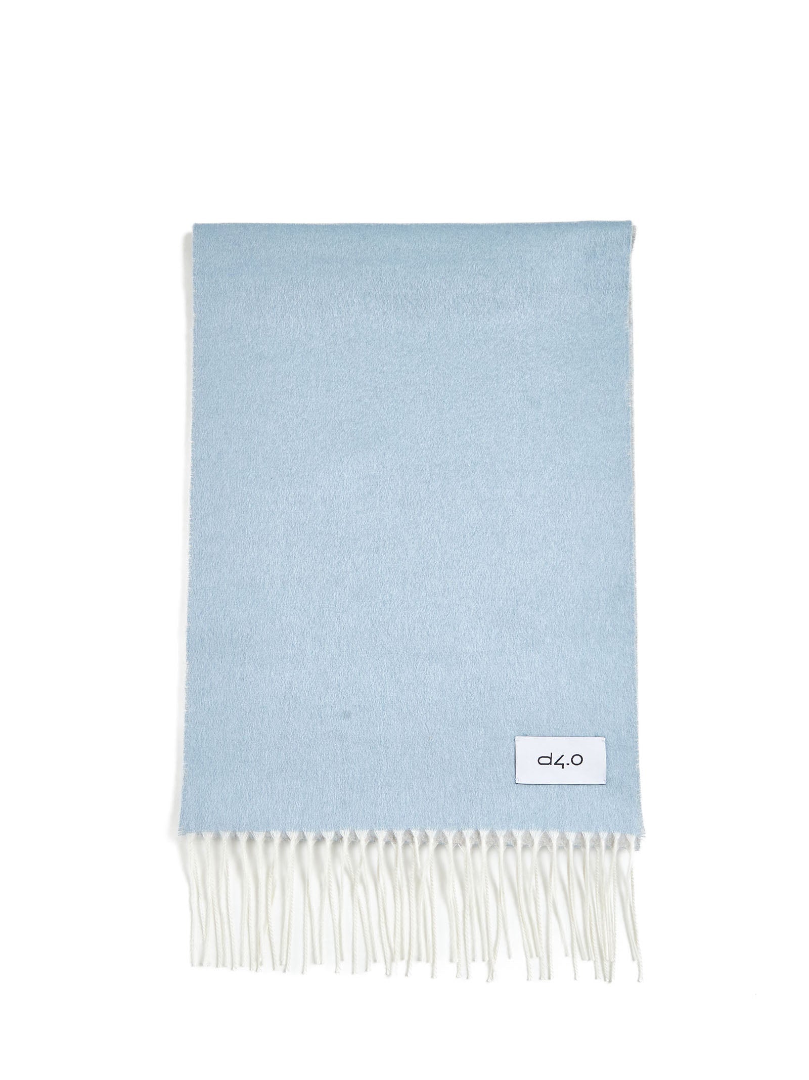 D 4.0 Fringed Silk Cashmere Scarf — Blue by D 4.0