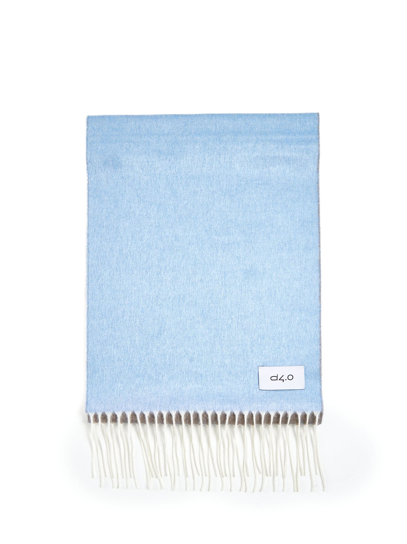 D 4.0 Silk-Cashmere Fringed Scarf — Blue by D 4.0