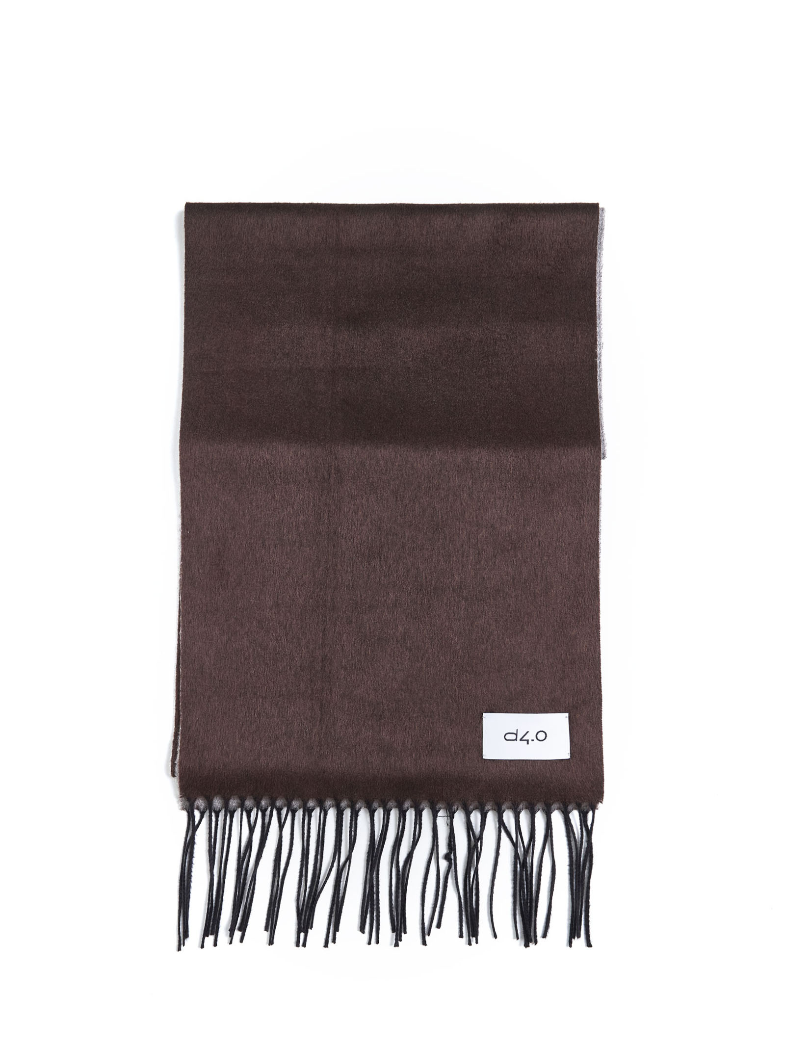 D 4.0 Fringed Silk-Cashmere Scarf — Brown by D 4.0