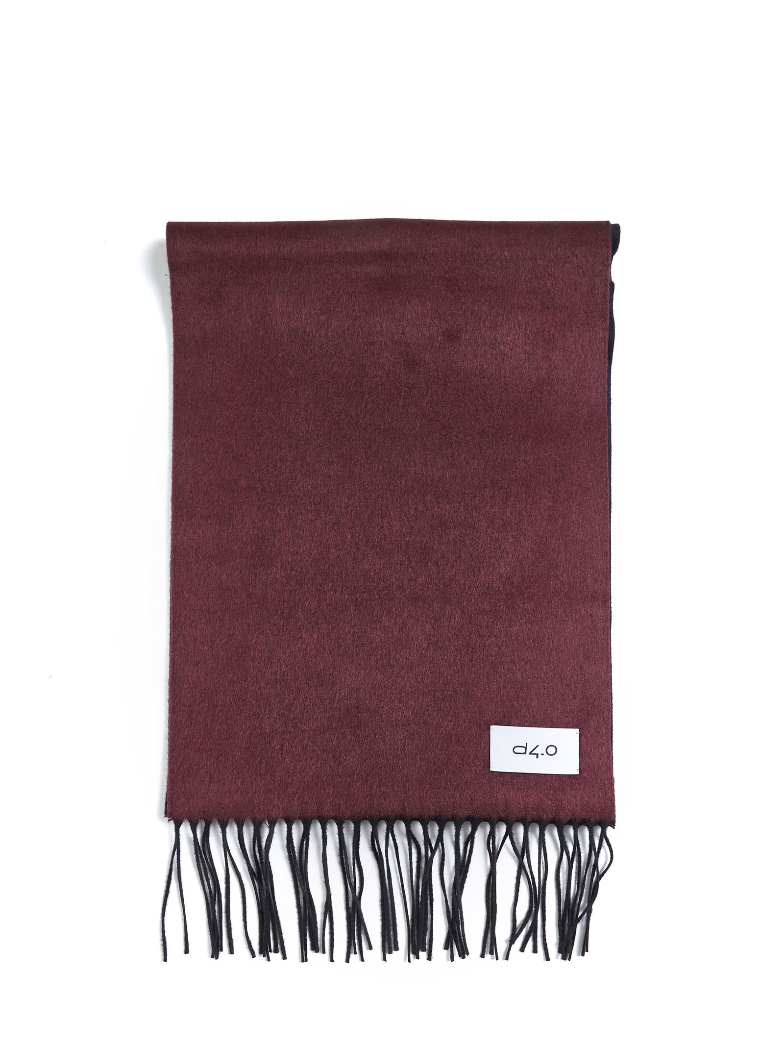 D 4.0 Fringed Silk Cashmere Scarf — Burgundy by D 4.0