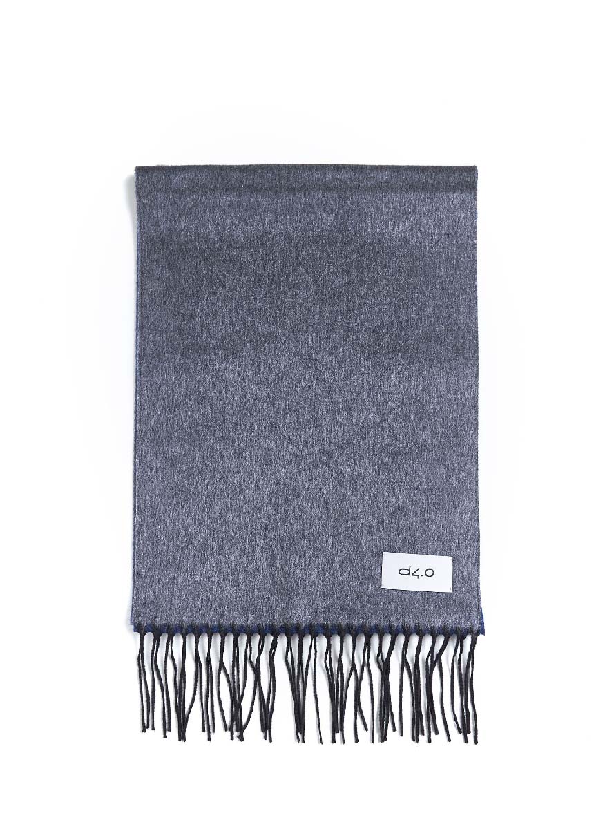 D 4.0 Silk-Cashmere Fringed Scarf — Gray by D 4.0