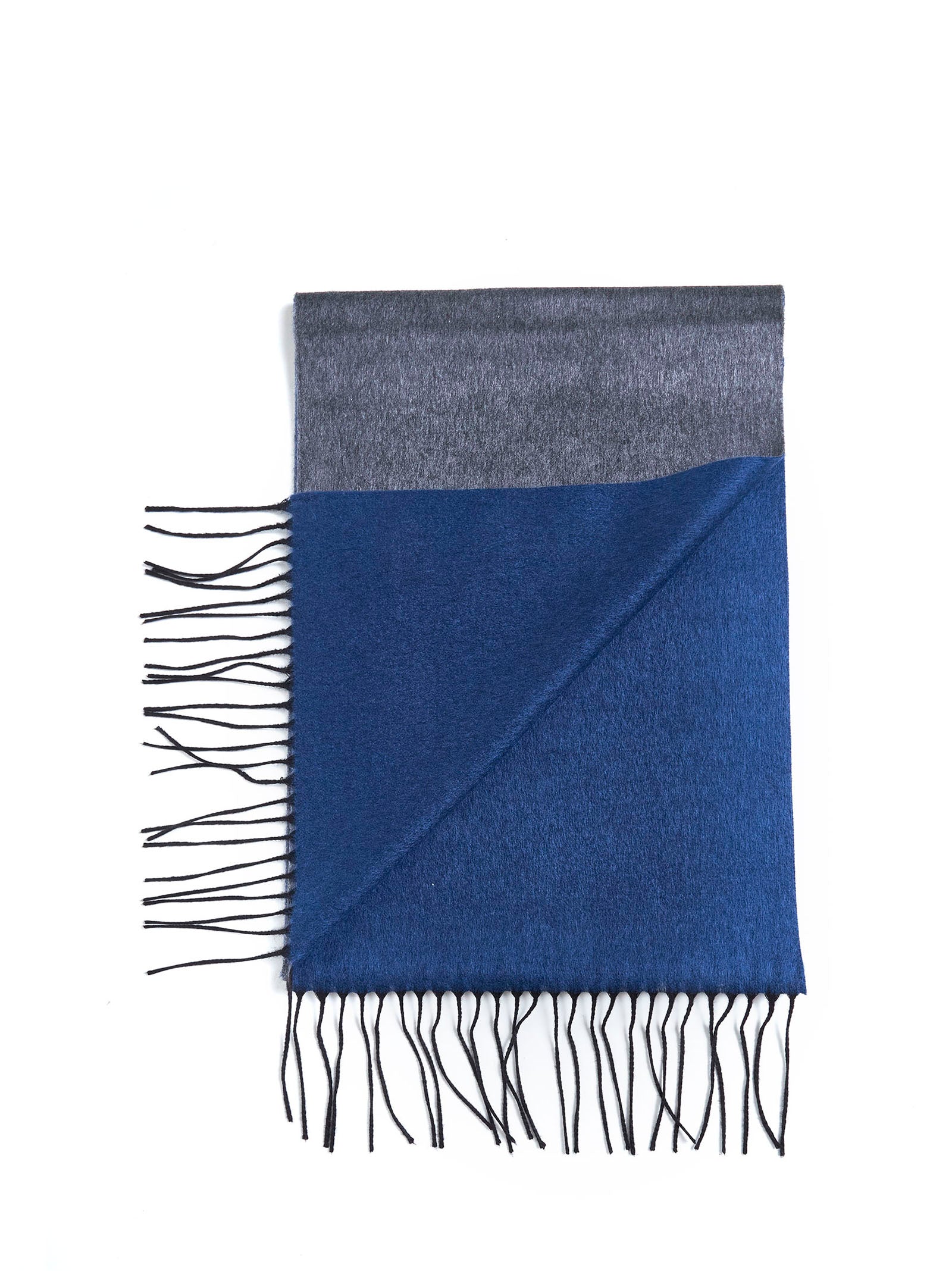 D 4.0 Silk-Cashmere Fringed Scarf — Gray, view 2