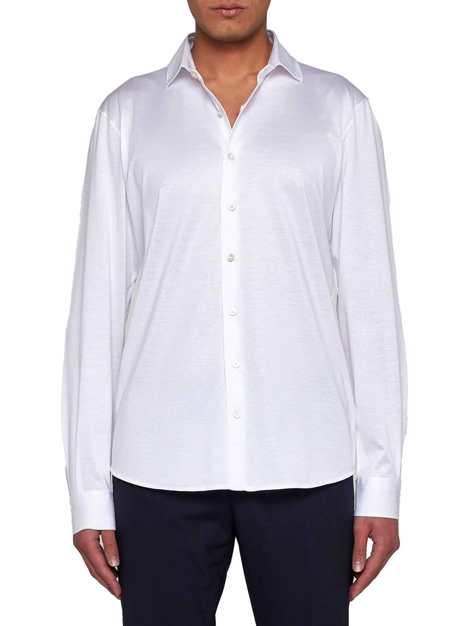 D 4.0 Cotton Knit Shirt — White, view 3