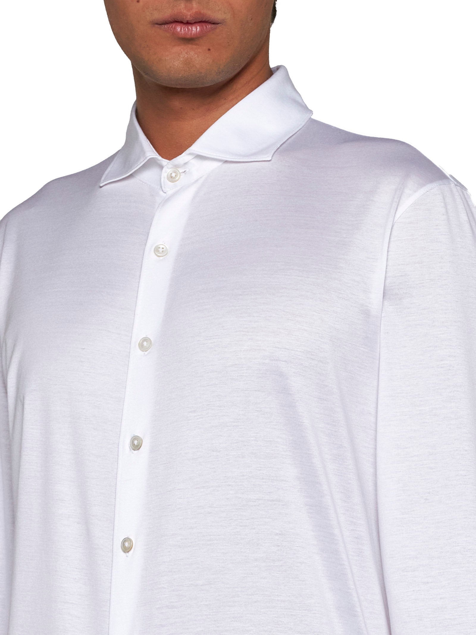 D 4.0 Cotton Knit Shirt — White, view 5