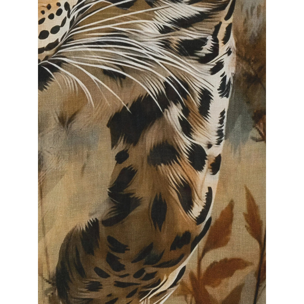 D'Aniello Animal Print Modal Cashmere Scarf — Brown, view 3