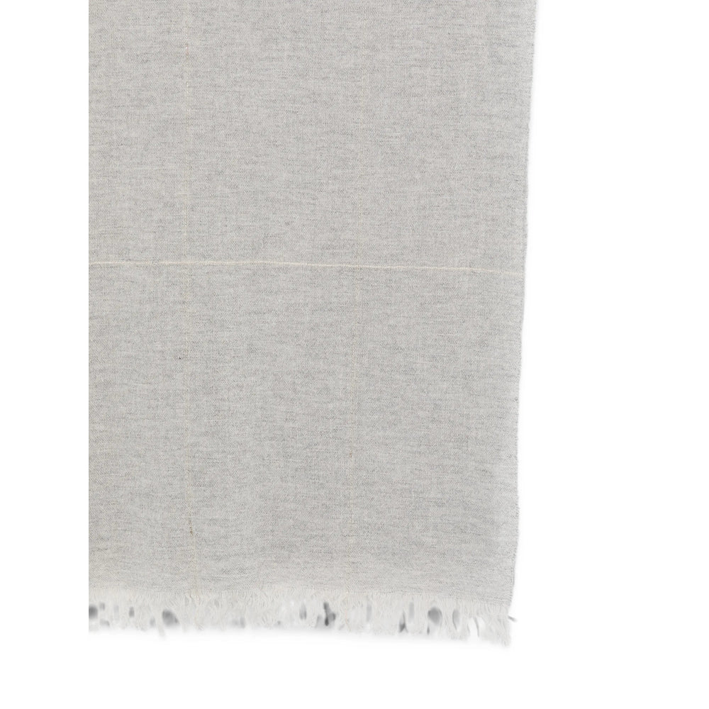 D'Aniello Wool Checked Scarf — Gray, view 2