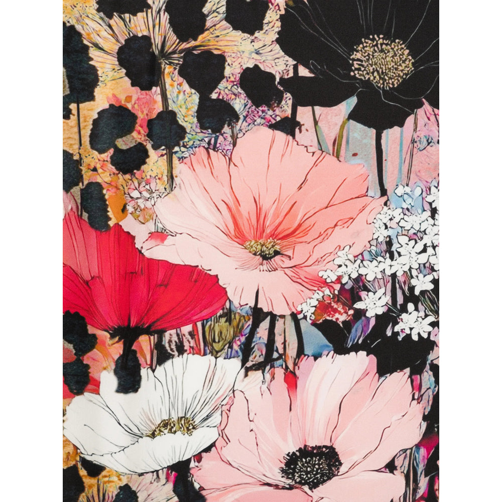 D'Aniello Silk Floral and Leopard Print Scarf — Pink, view 3