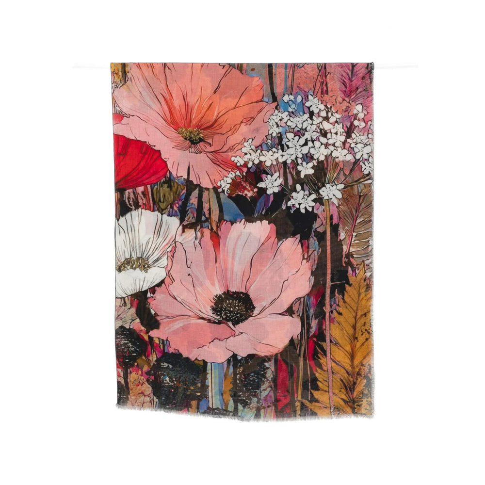 D'Aniello Floral and Leopard Print Modal-Cashmere Scarf — Pink by D'Aniello