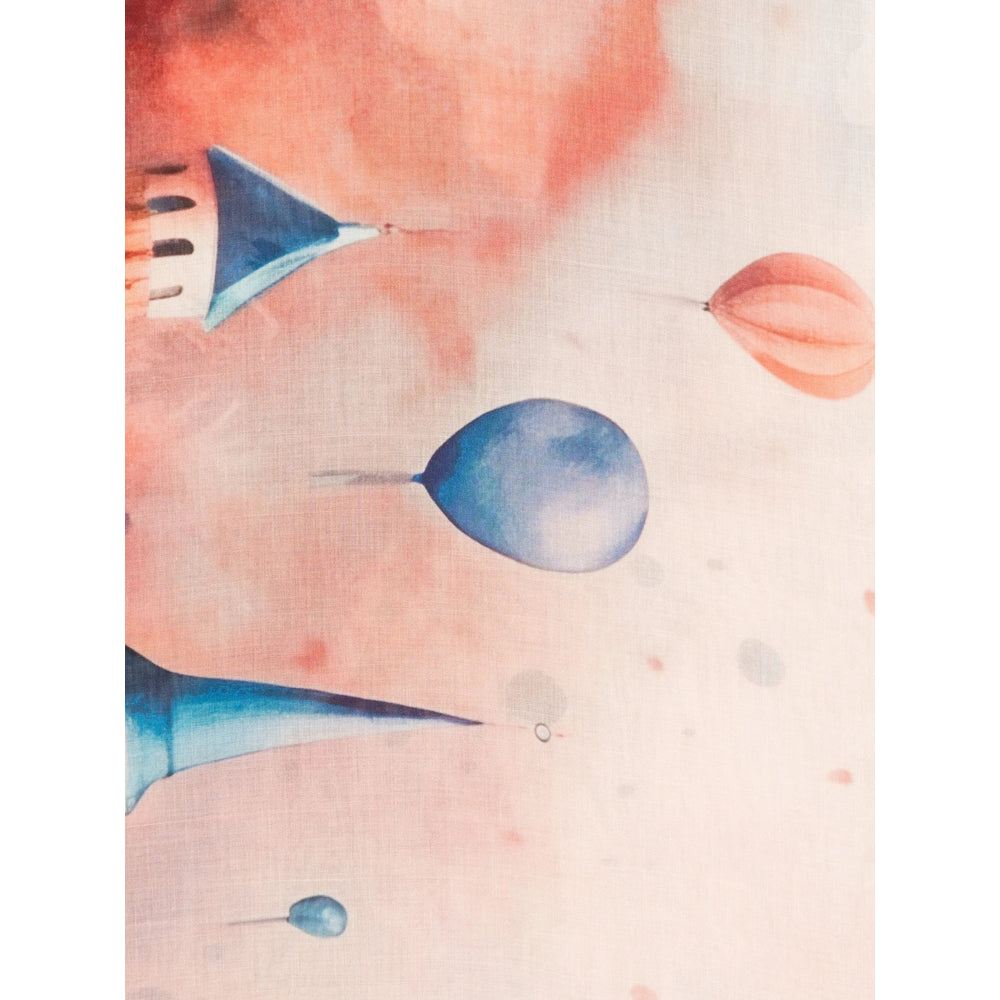 D'Aniello Graphic Print Silk-Modal Blend Stole — Pink, view 2