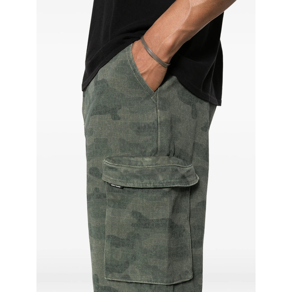 Daily Paper Camo Cargo Shorts — Green, view 2