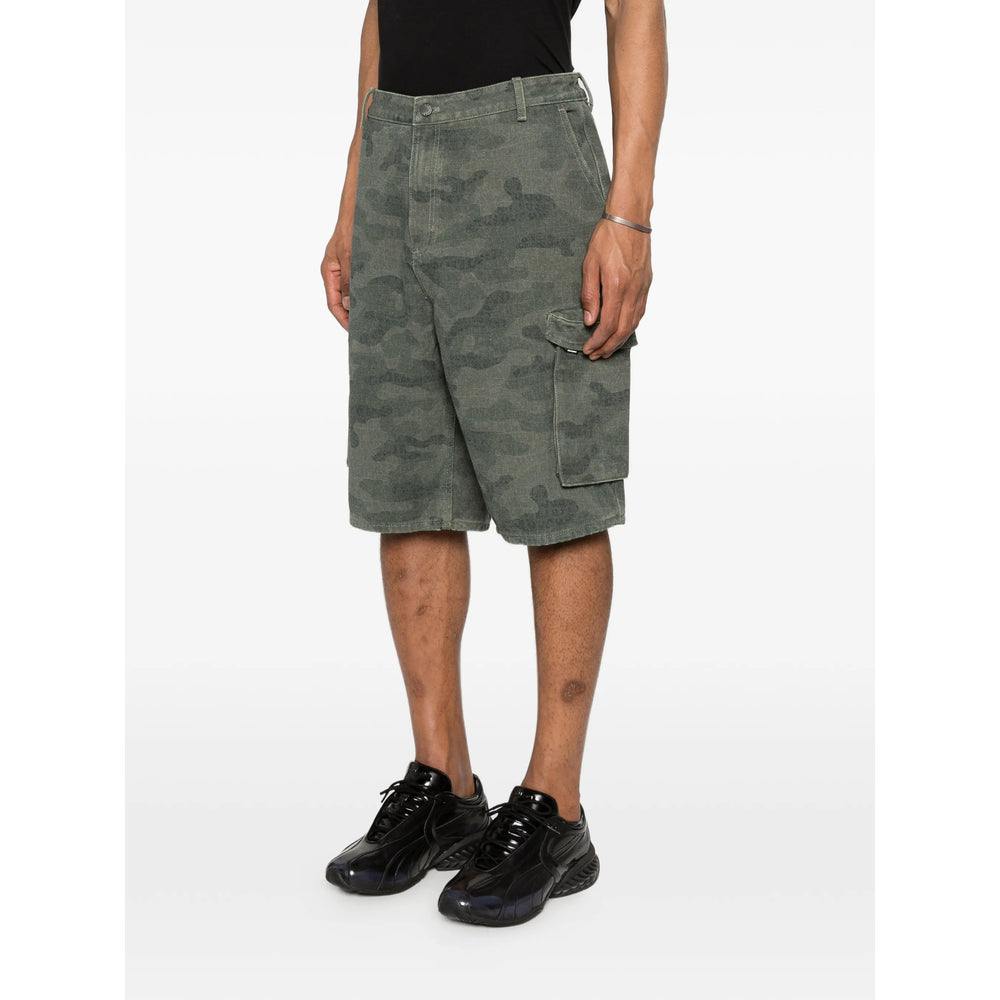 Daily Paper Camo Cargo Shorts — Green, view 5