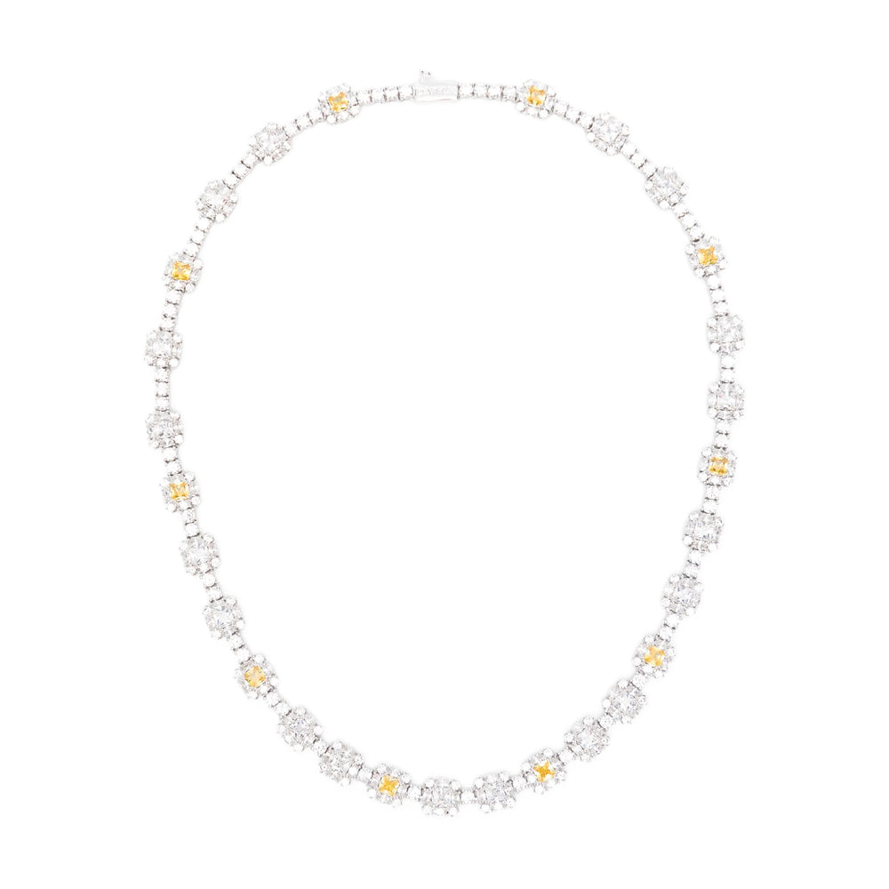 Darkai Flower Detail Stud Necklace — Silver by Darkai