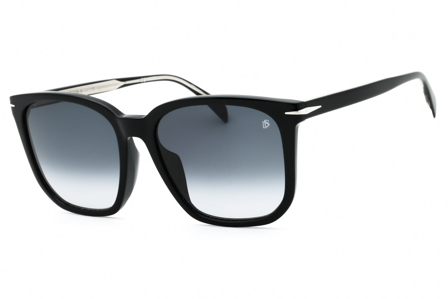 David Beckham DB1071FS Rectangular Plastic Frame Sunglasses — Black by David Beckham