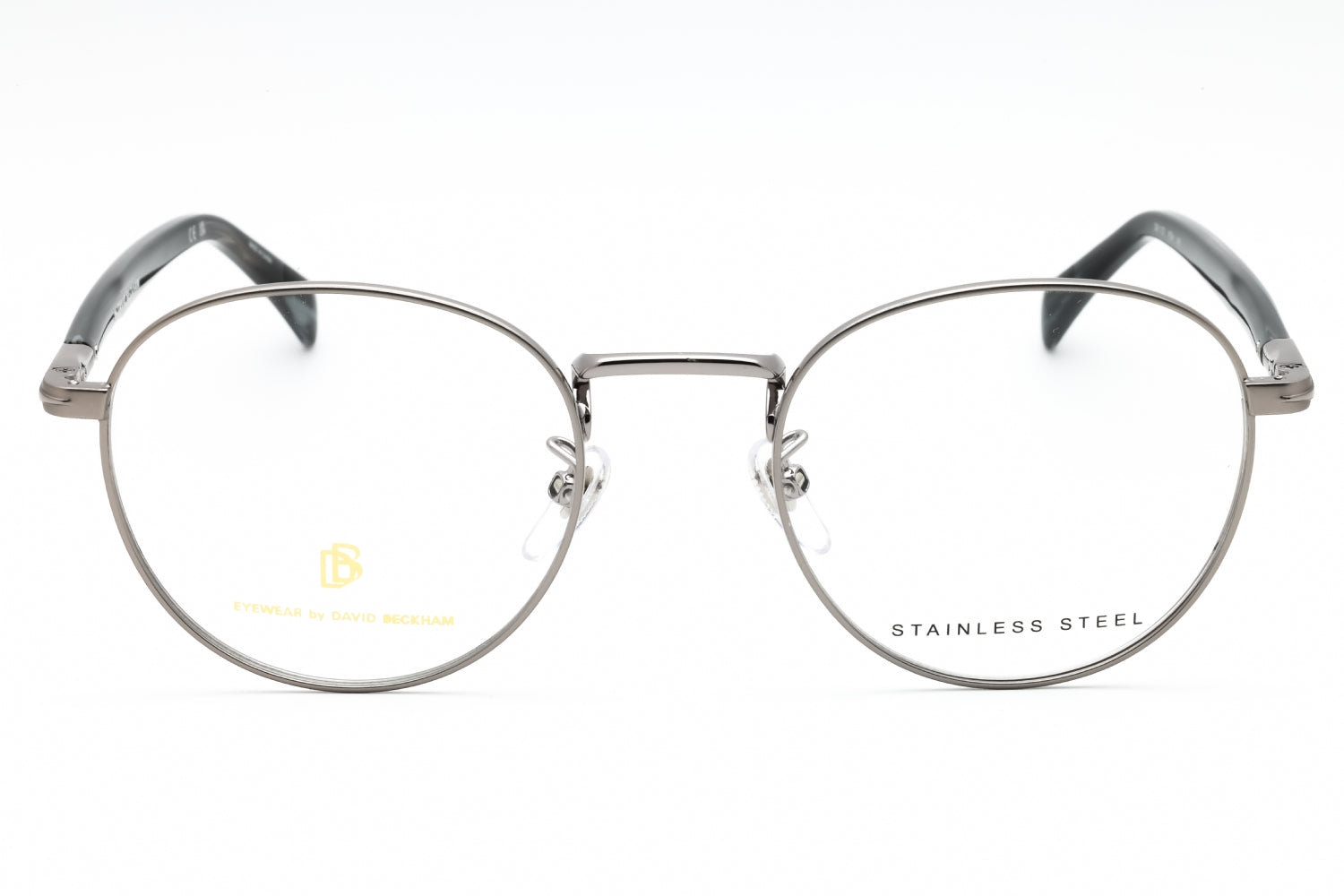David Beckham DB1127 Round Metal Eyeglasses — Silver, view 2