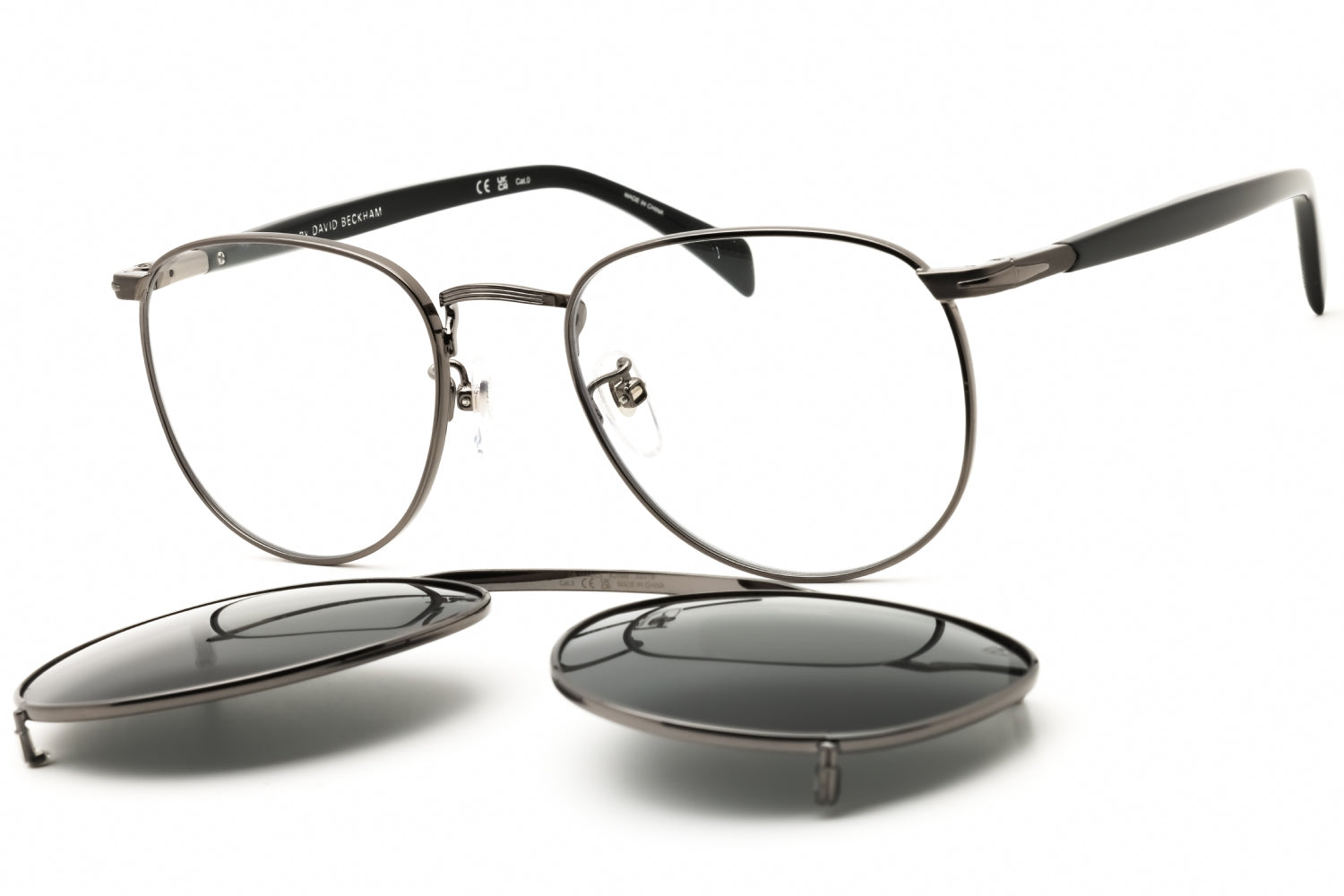 David Beckham DB1144CS Polarized Round Sunglasses — Silver by David Beckham