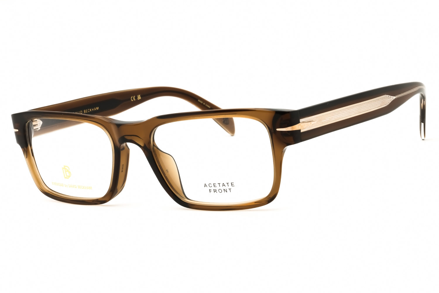 David Beckham DB1170F Rectangular Acetate Eyeglasses — Brown by David Beckham