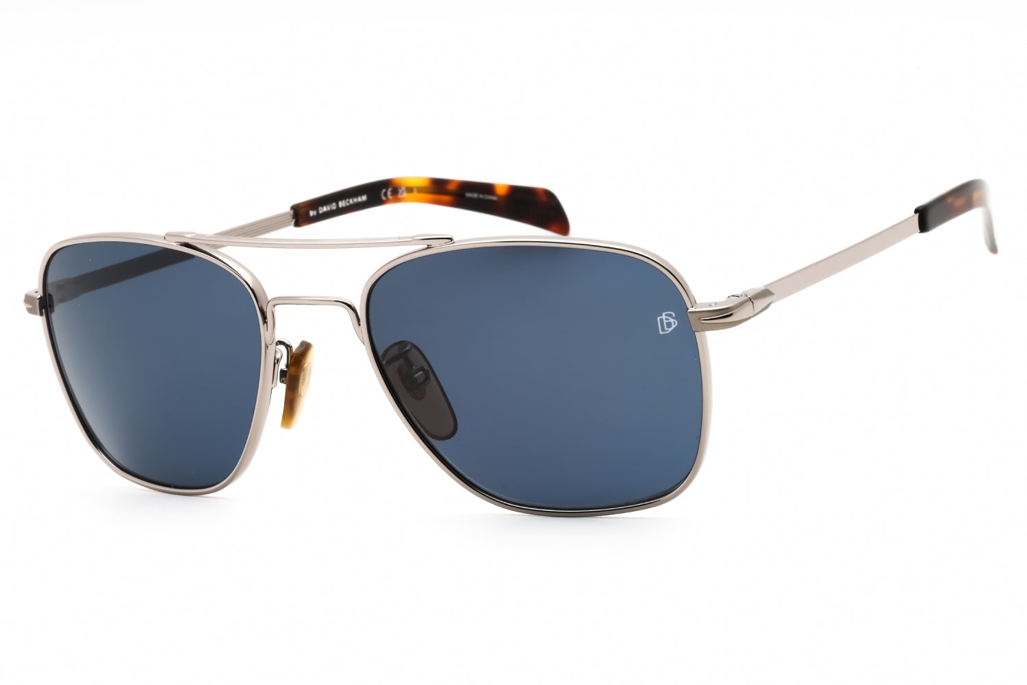 David Beckham DB7019S Rectangular Metal Sunglasses — Silver by David Beckham