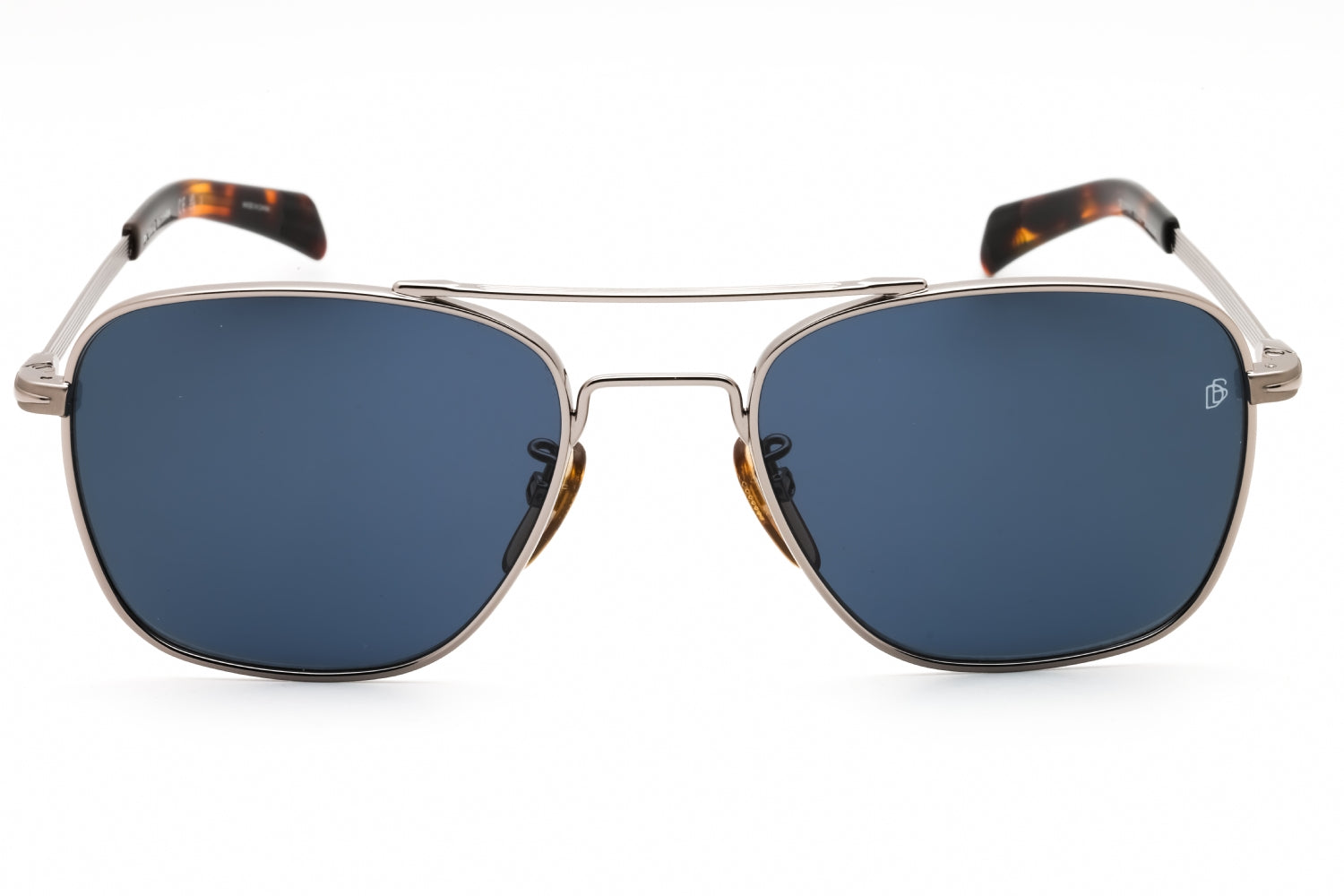 David Beckham DB7019S Rectangular Metal Sunglasses — Silver, view 2