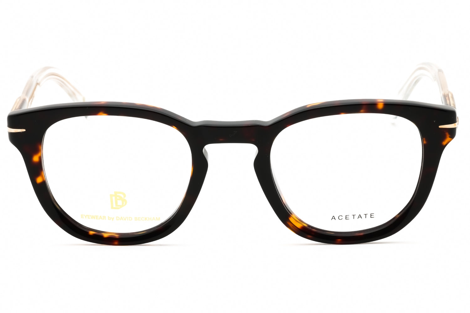 David Beckham DB7050 Tortoiseshell Round Eyeglasses — Tortoiseshell, view 2