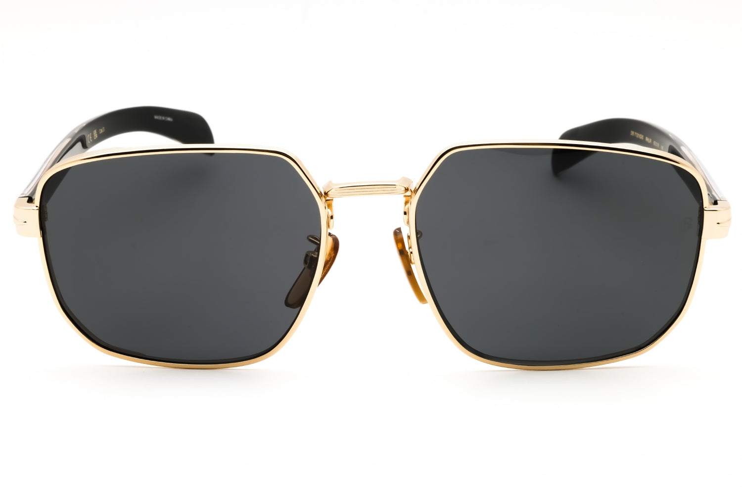 David Beckham DB7121GS Rectangular Metal Sunglasses — Gold, view 2