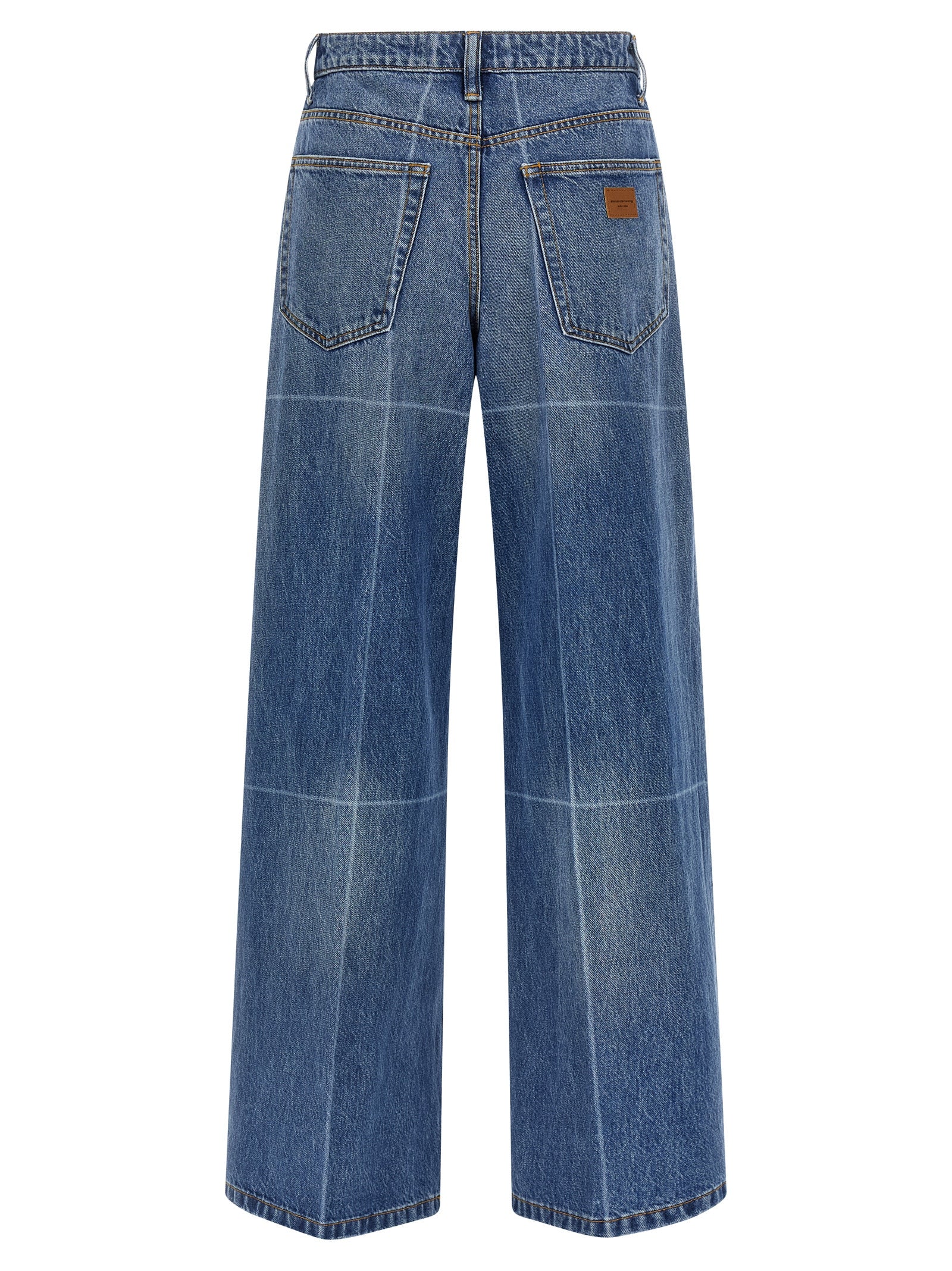 Denim X Alexander Wang Wide-Leg Cotton Denim Jeans — Blue, view 2