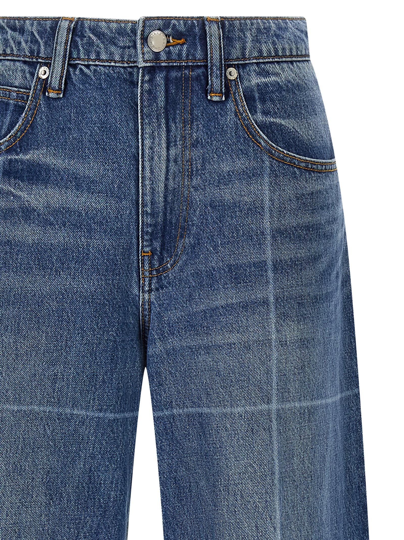 Denim X Alexander Wang Wide-Leg Cotton Denim Jeans — Blue, view 3