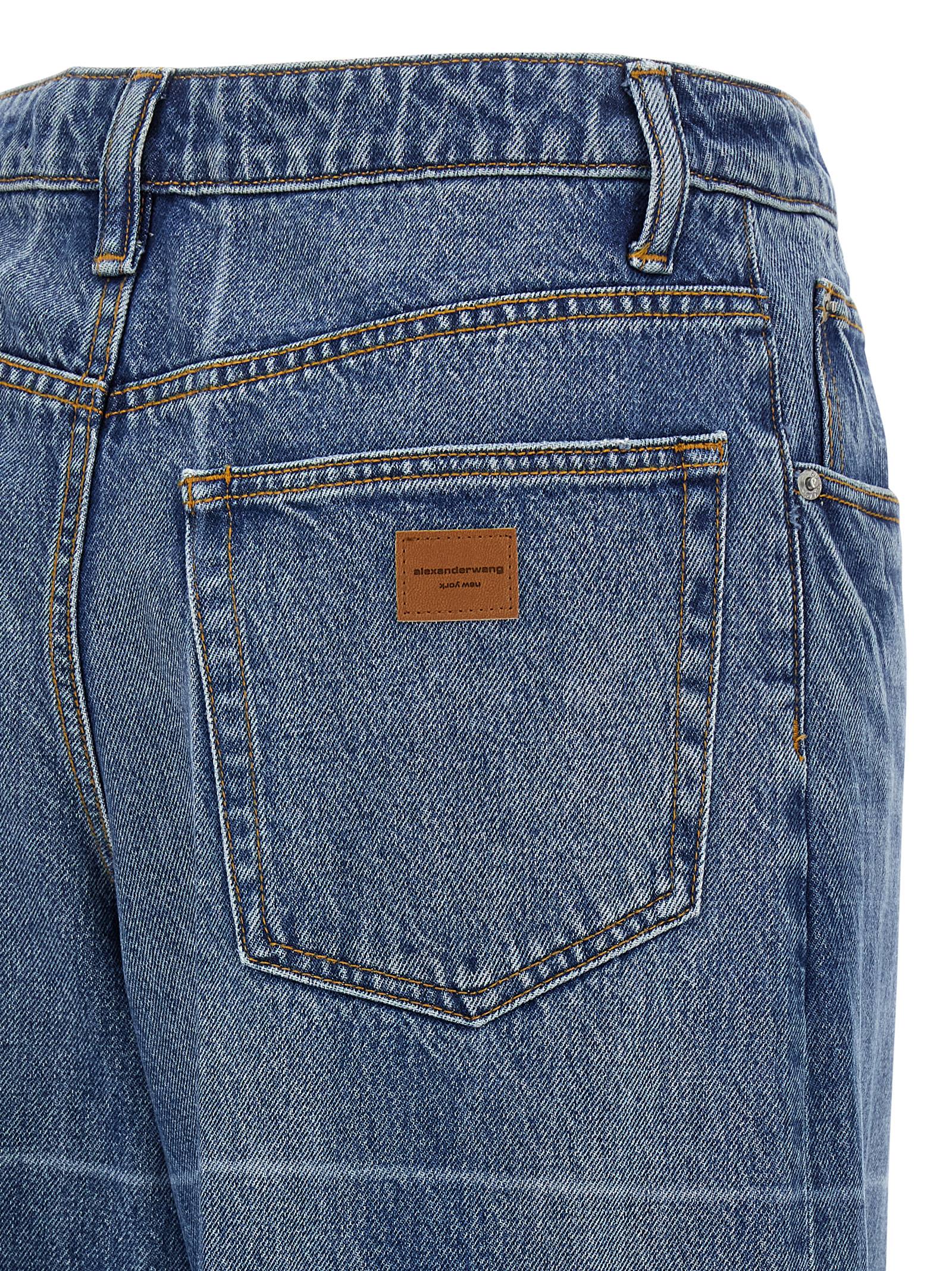 Denim X Alexander Wang Wide-Leg Cotton Denim Jeans — Blue, view 4