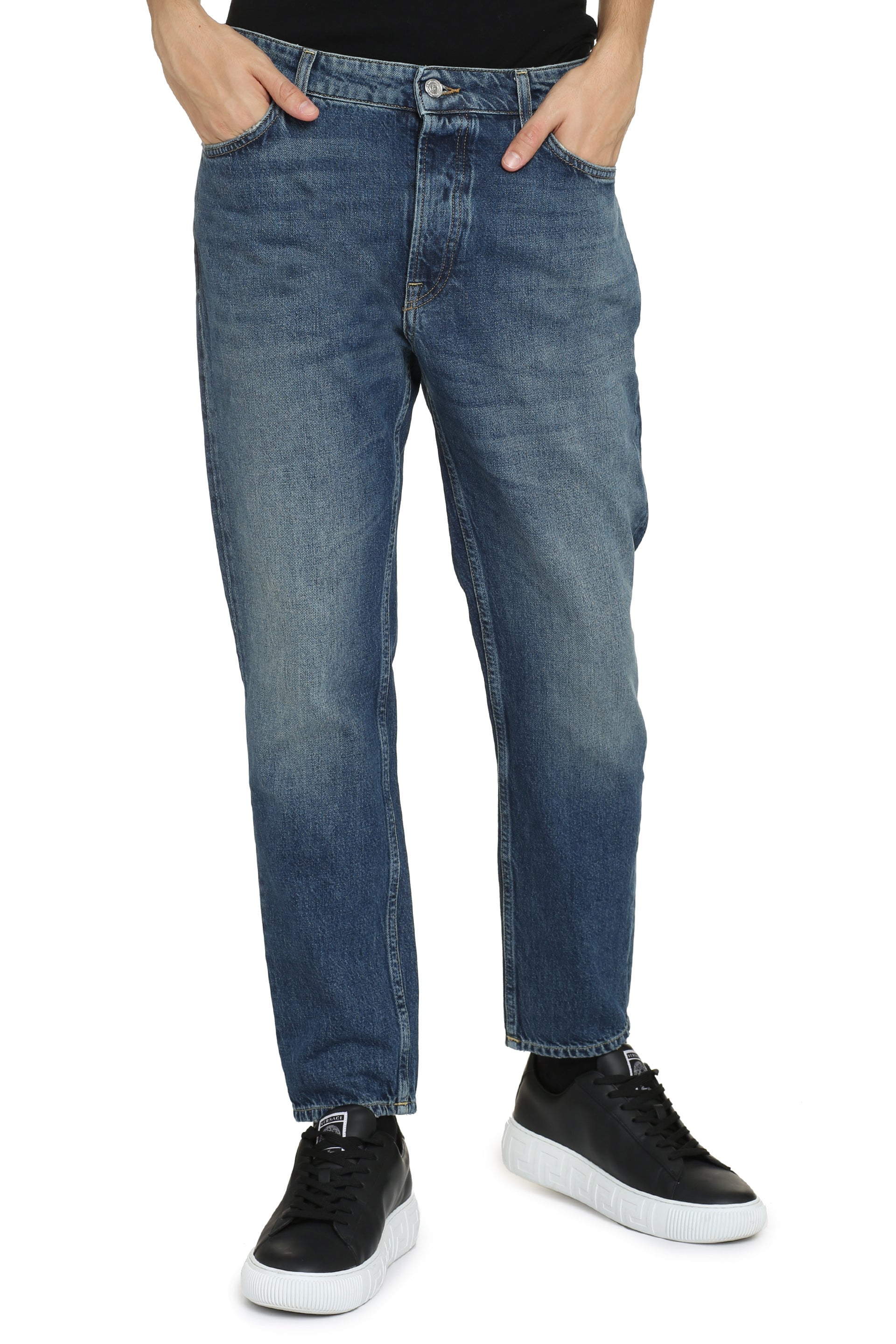 Department 5 Slim-Fit Cotton Jeans — Blue, view 3