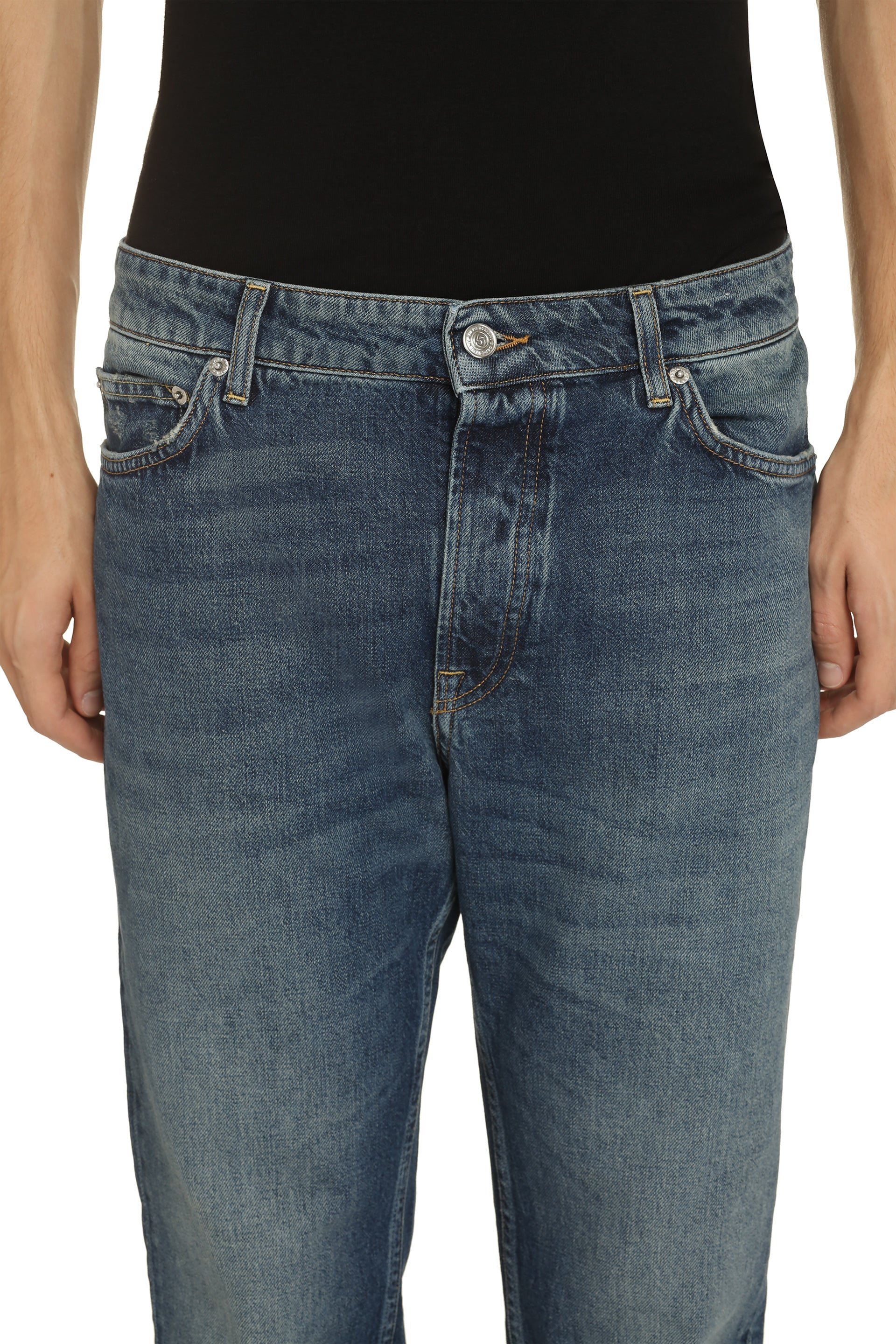 Department 5 Slim-Fit Cotton Jeans — Blue, view 5