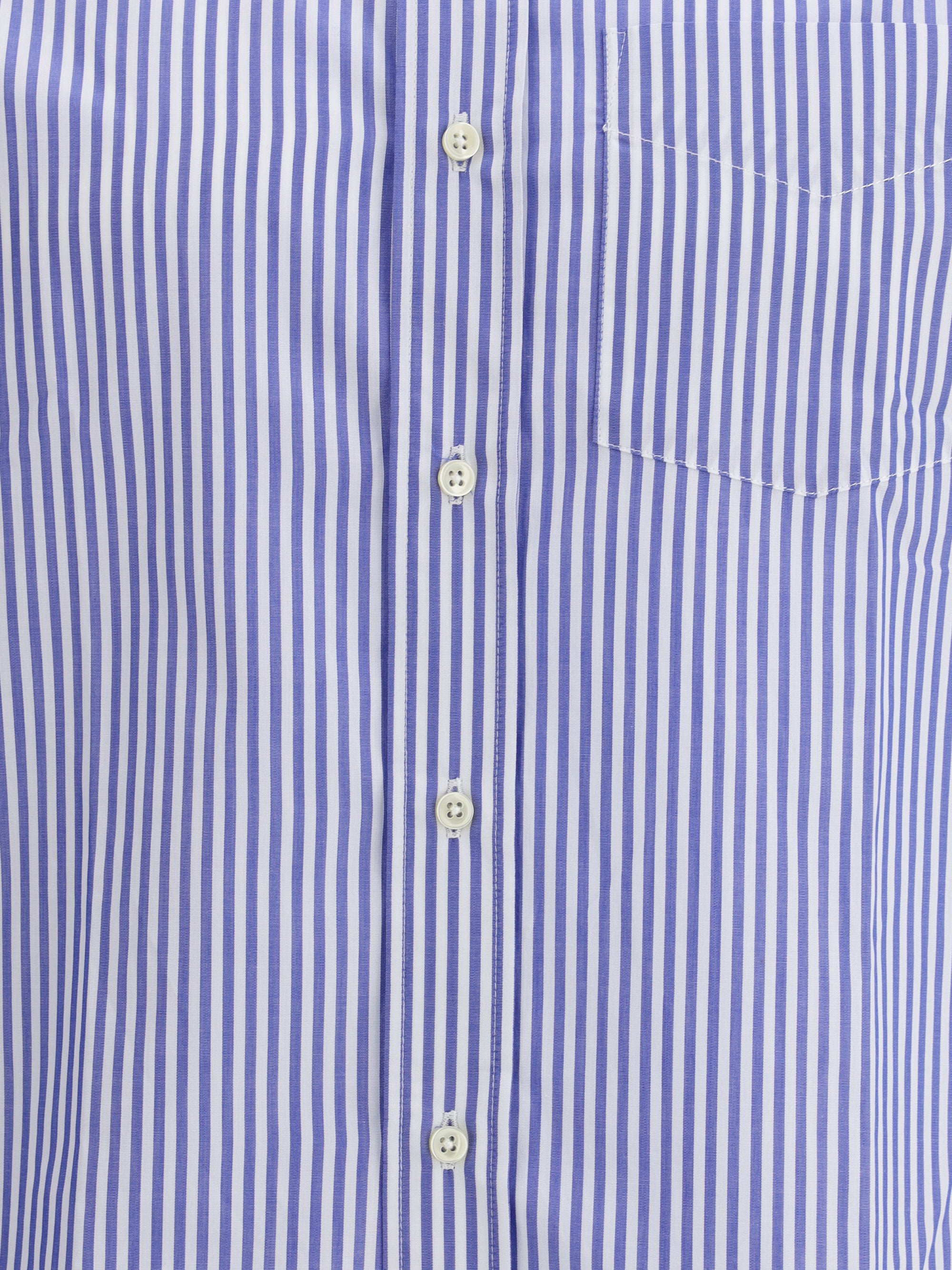 Deperlu Striped Cotton Shirt — Blue, view 3
