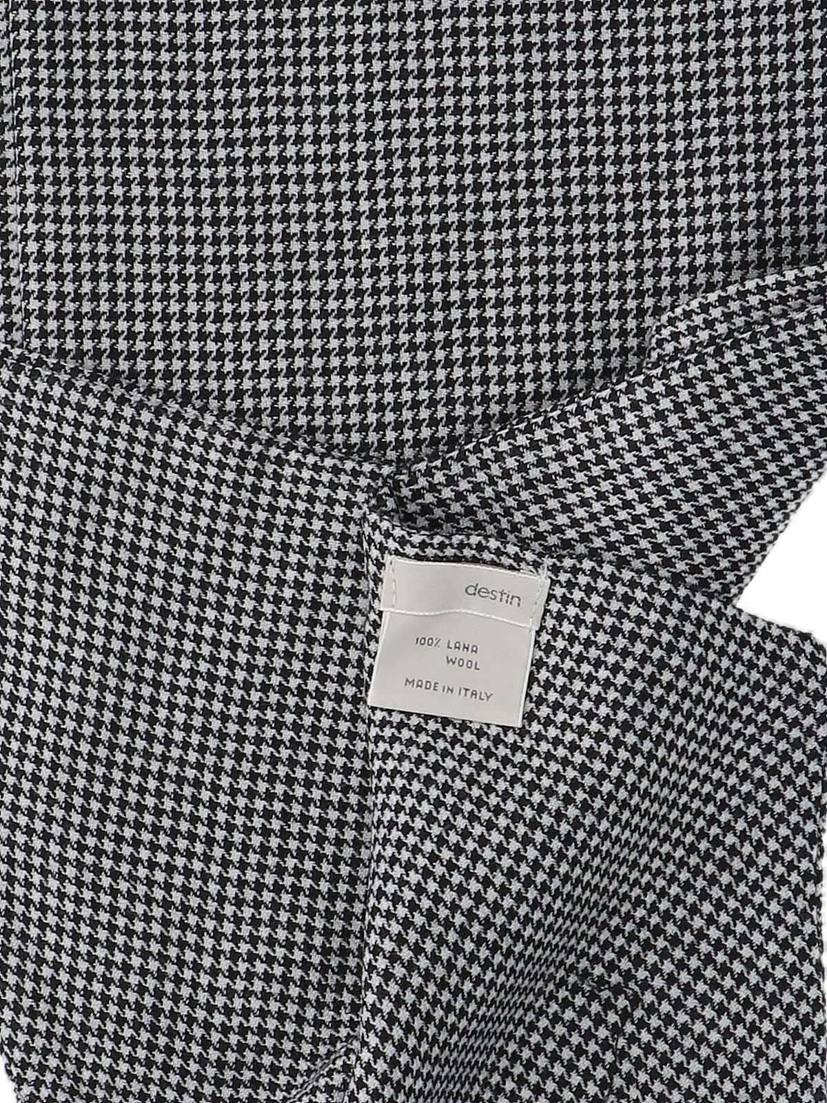 Destin Houndstooth Wool Scarf — Black, view 3