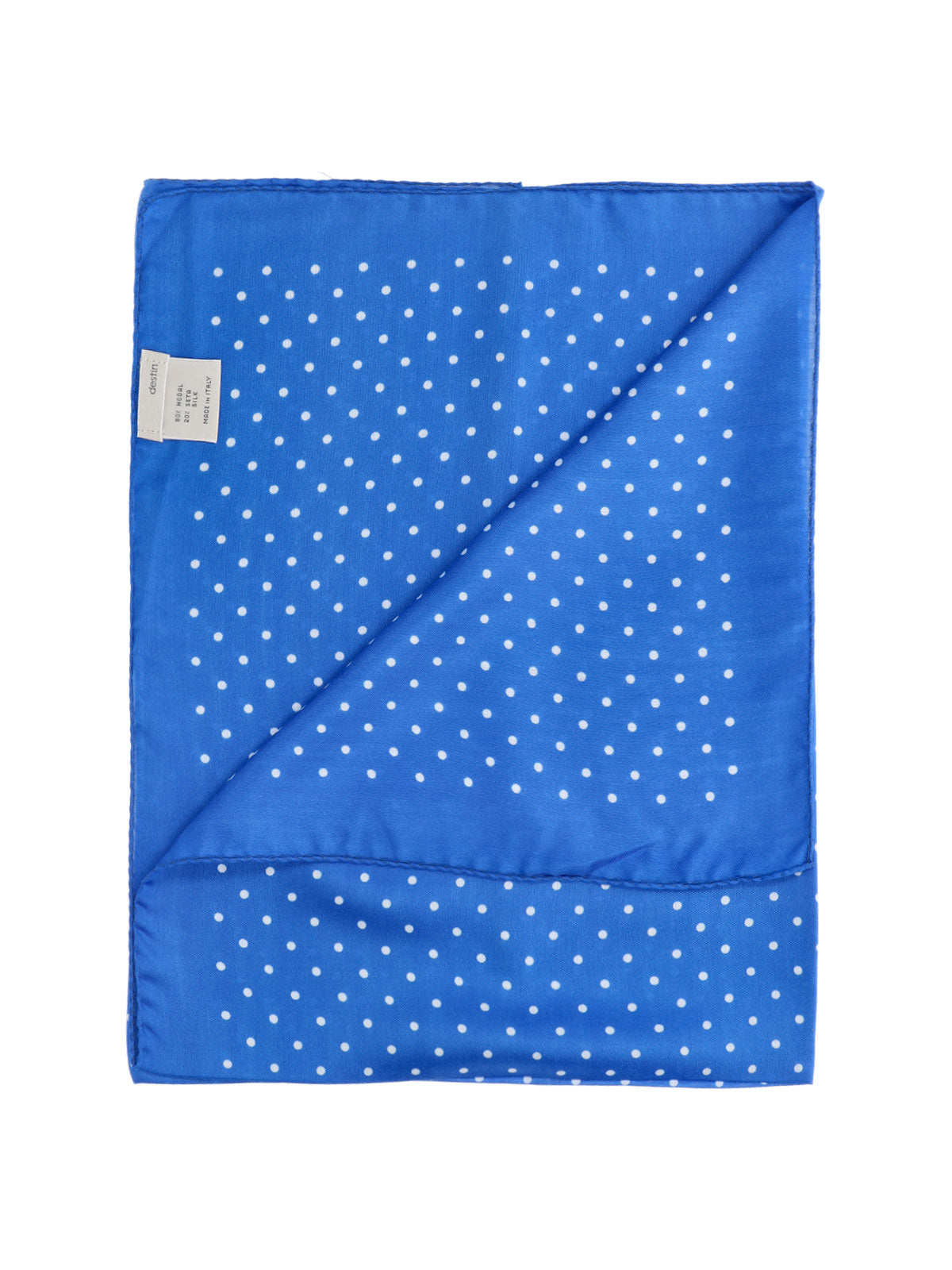 Destin Polka-Dot Modal Silk Scarf — Blue, view 2