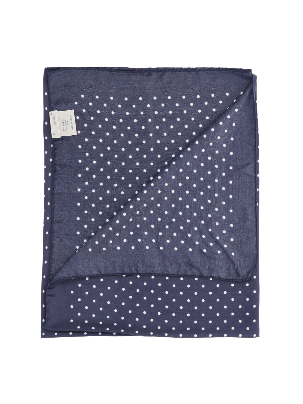 Destin Polka-Dot Modal and Silk Scarf — Navy, view 2