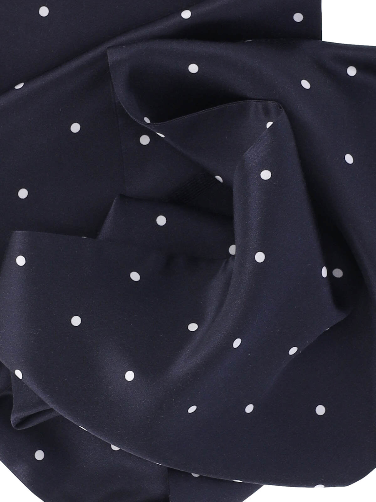 Destin Polka-Dot Silk Scarf — Navy, view 2