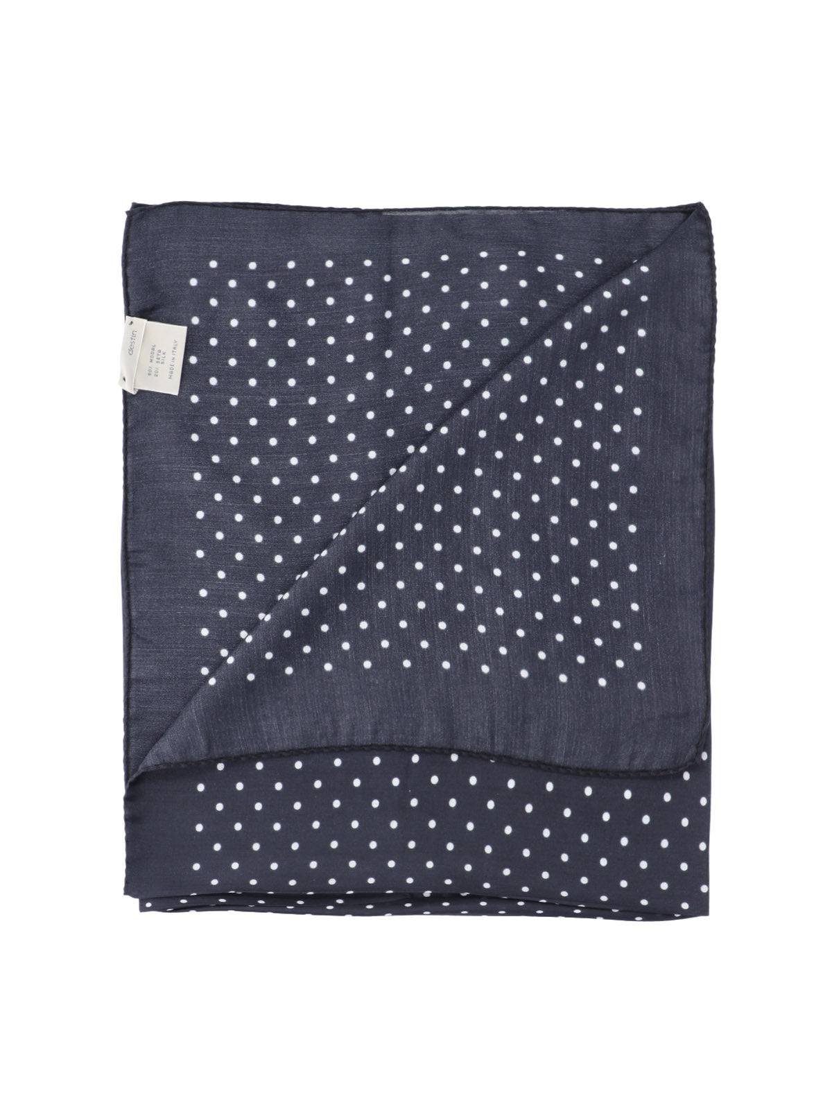 Destin Polka Dot Modal-Silk Scarf — Navy, view 2