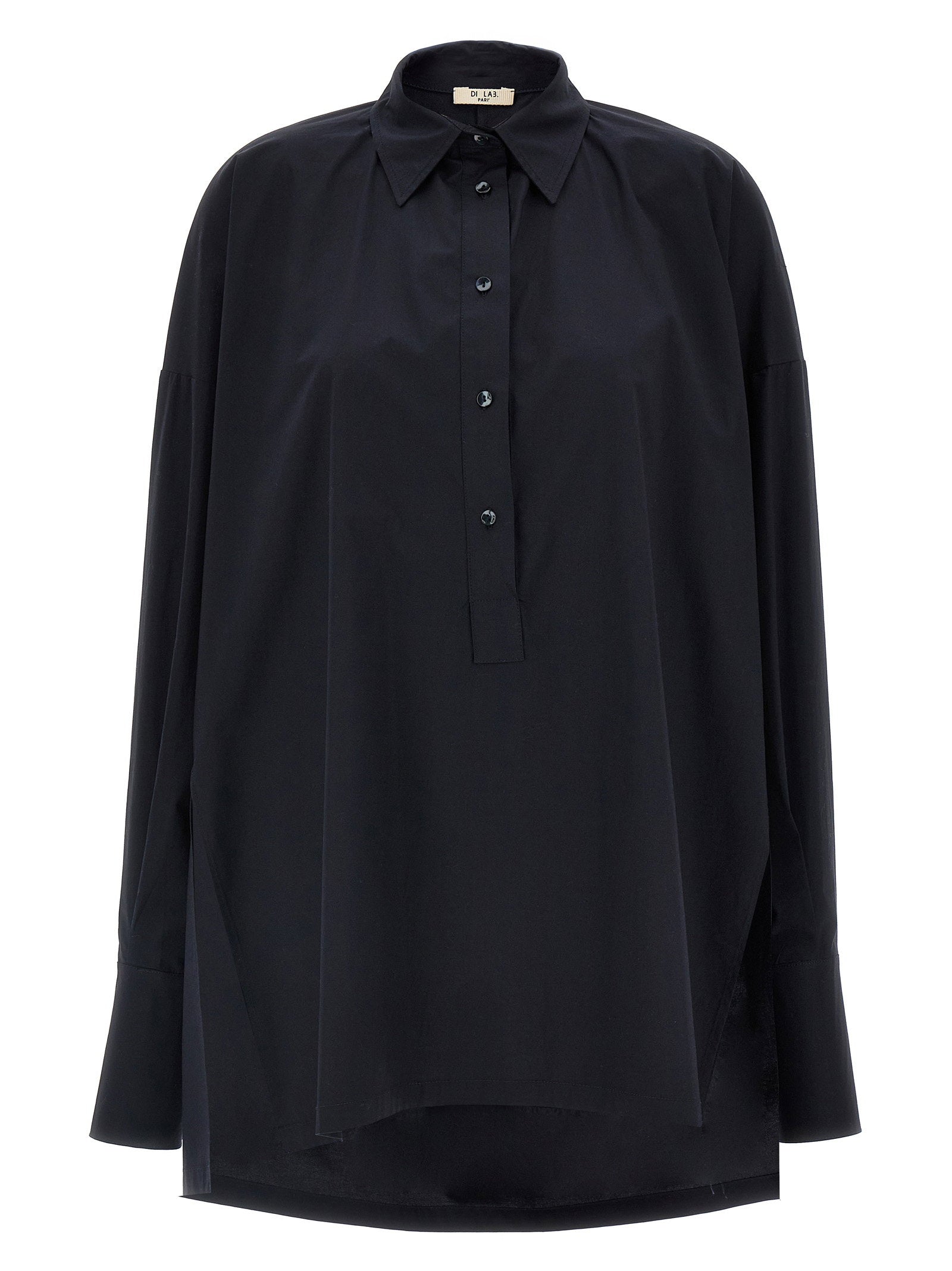 Di.la3 Pari' Cotton Oversized Shirt — Navy by Di.la3 Pari'