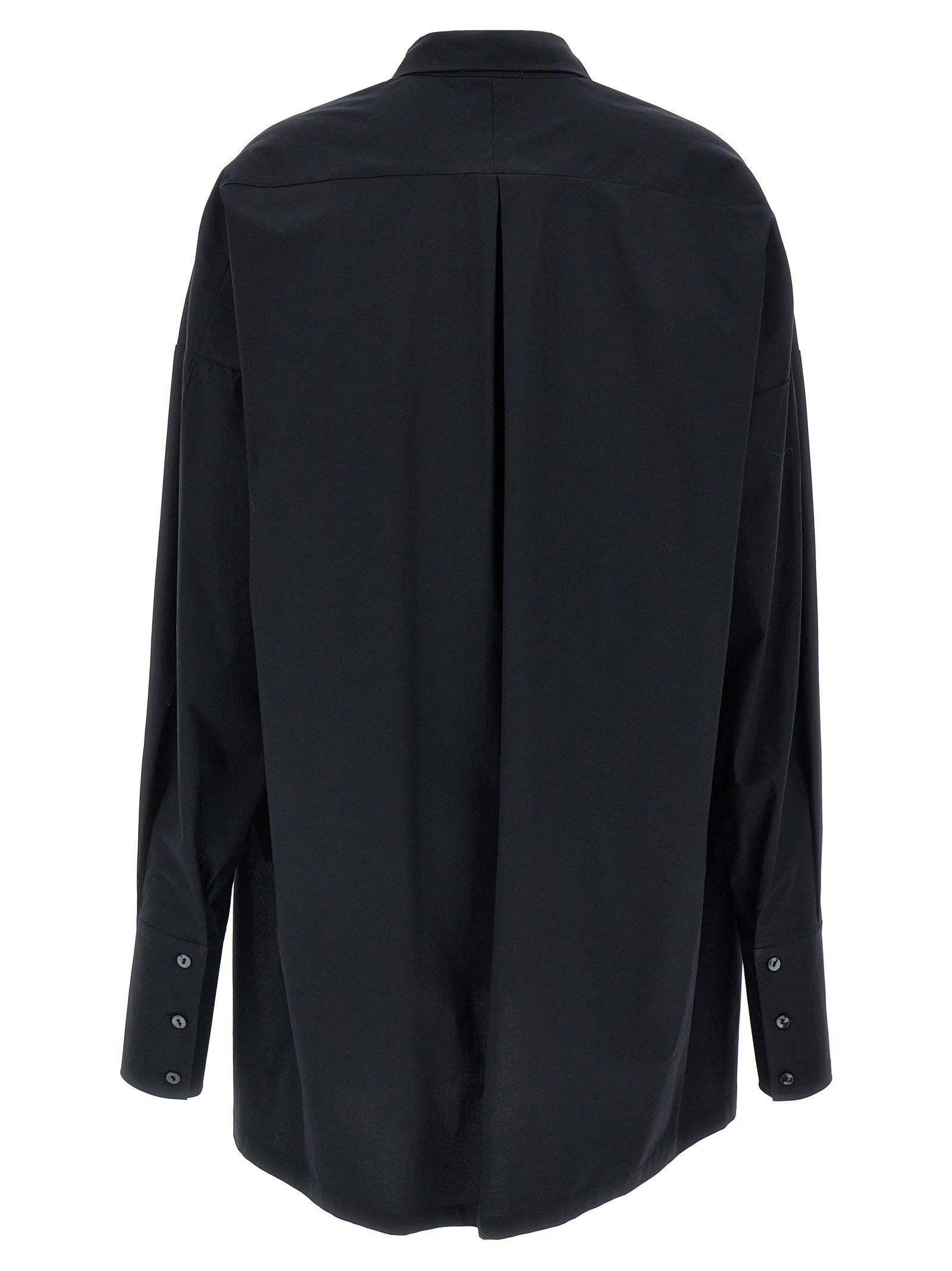 Di.la3 Pari' Cotton Oversized Shirt — Navy, view 2
