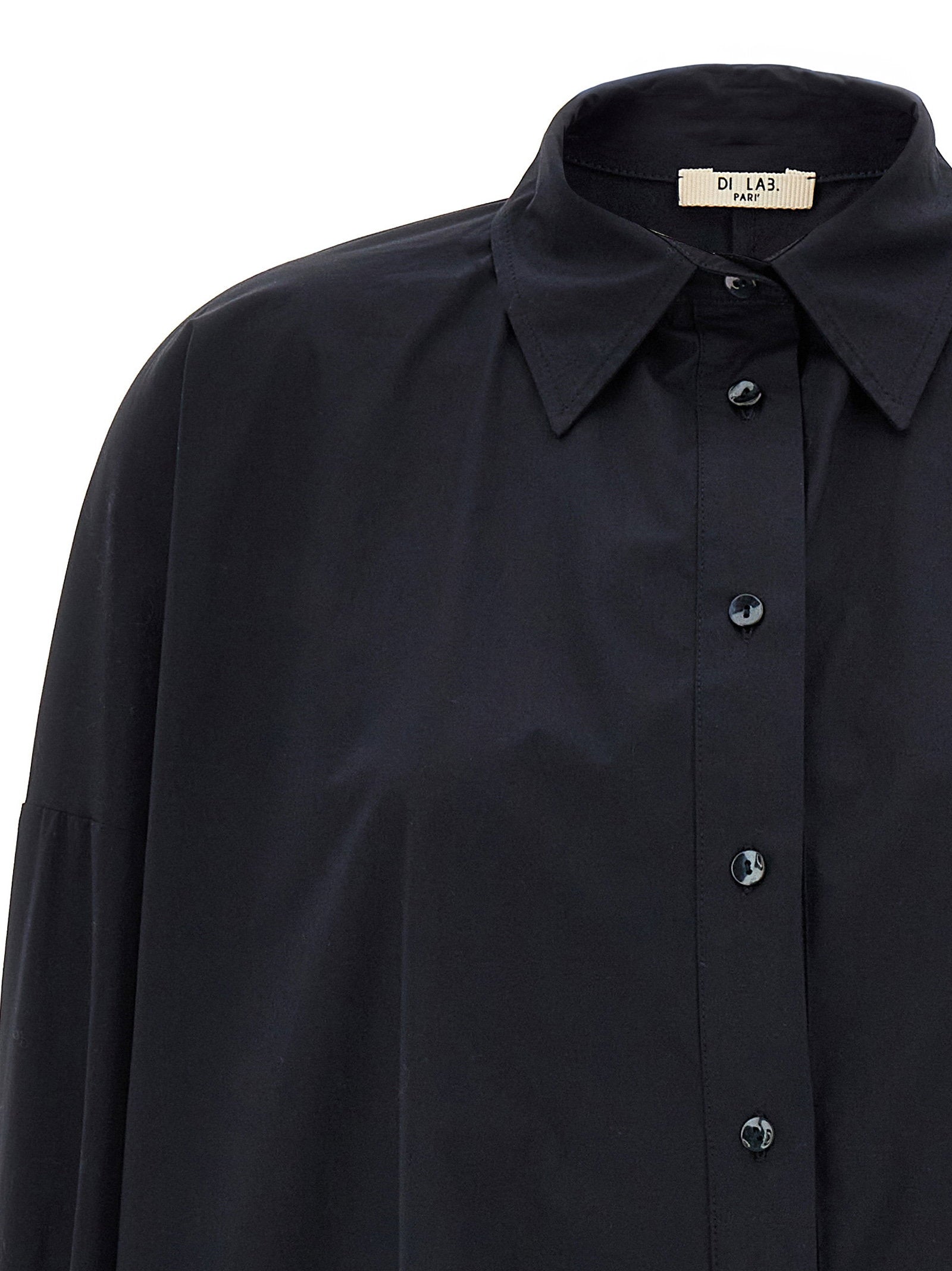 Di.la3 Pari' Cotton Oversized Shirt — Navy, view 3
