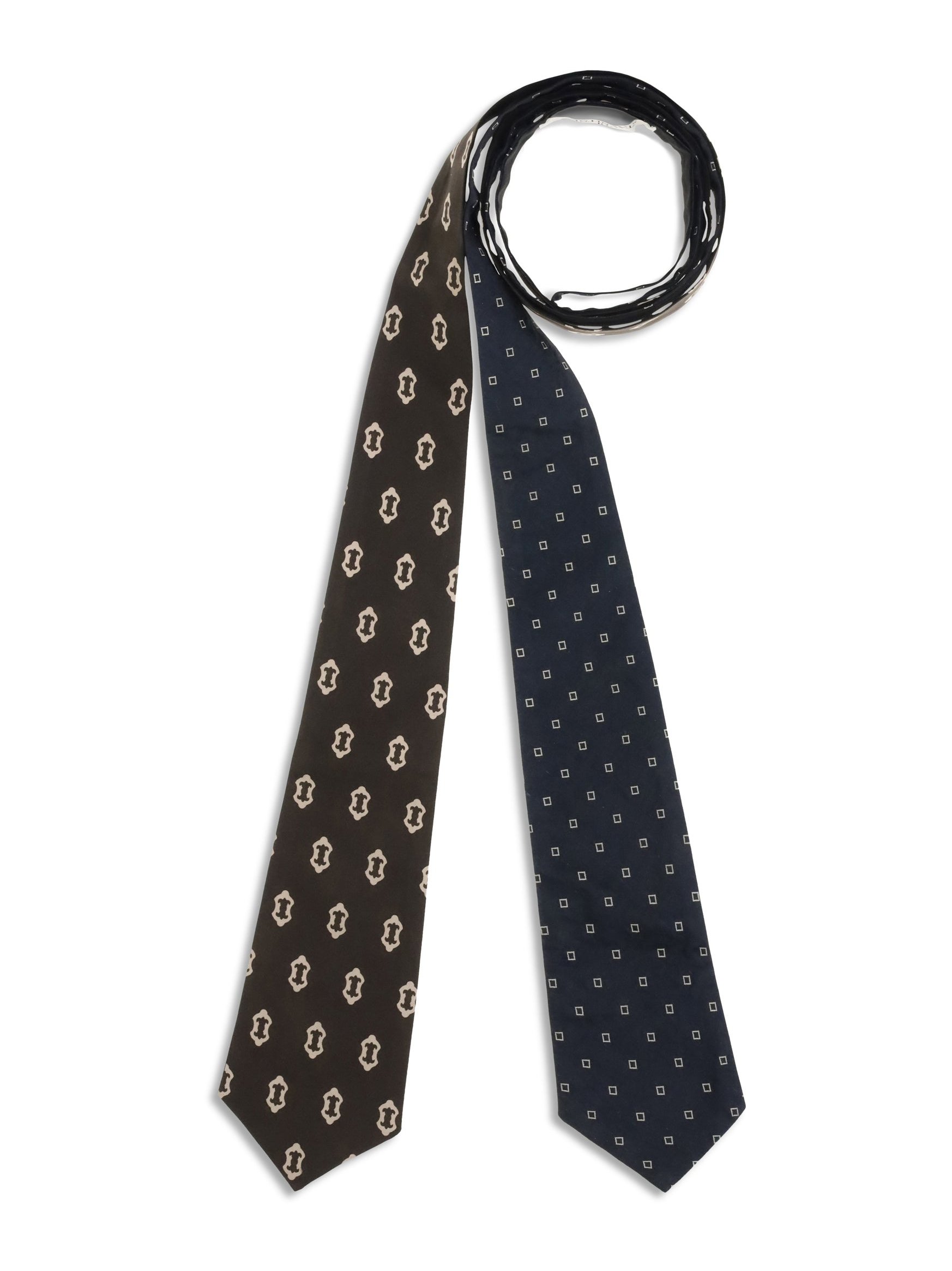 Di Stavnitser Reversible Print Cotton Tie Belt — Brown, view 3