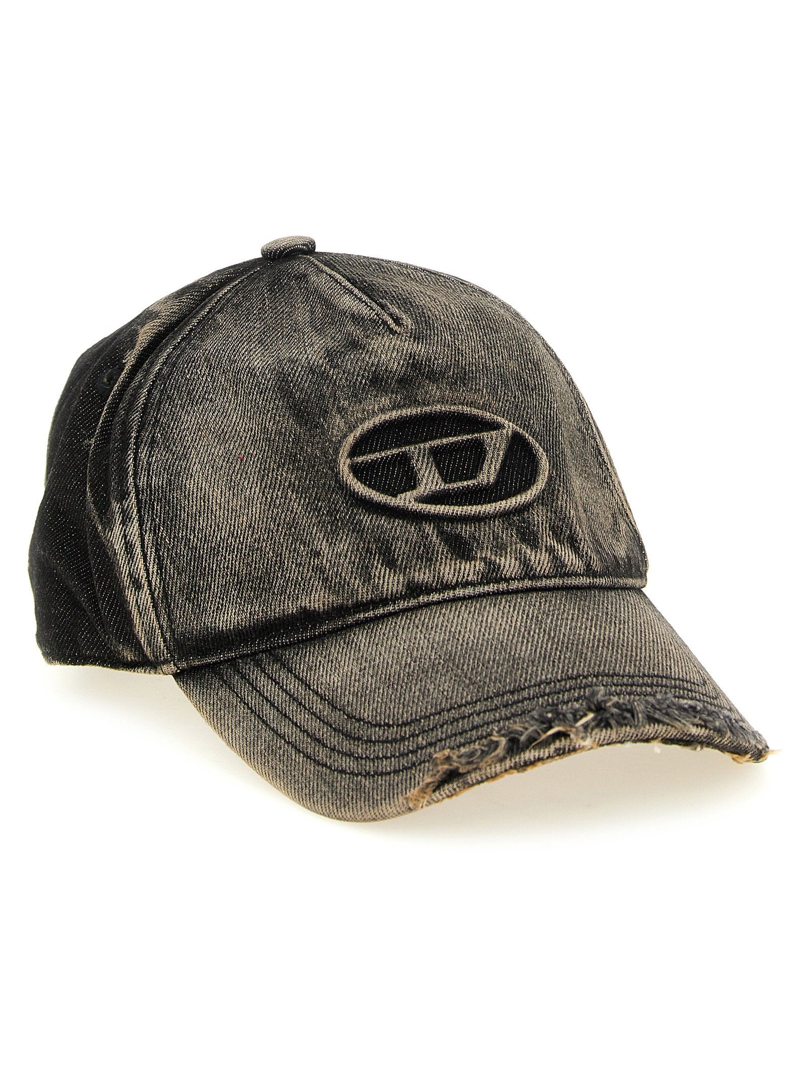 Diesel Distressed Denim Baseball Cap — Black, view 2