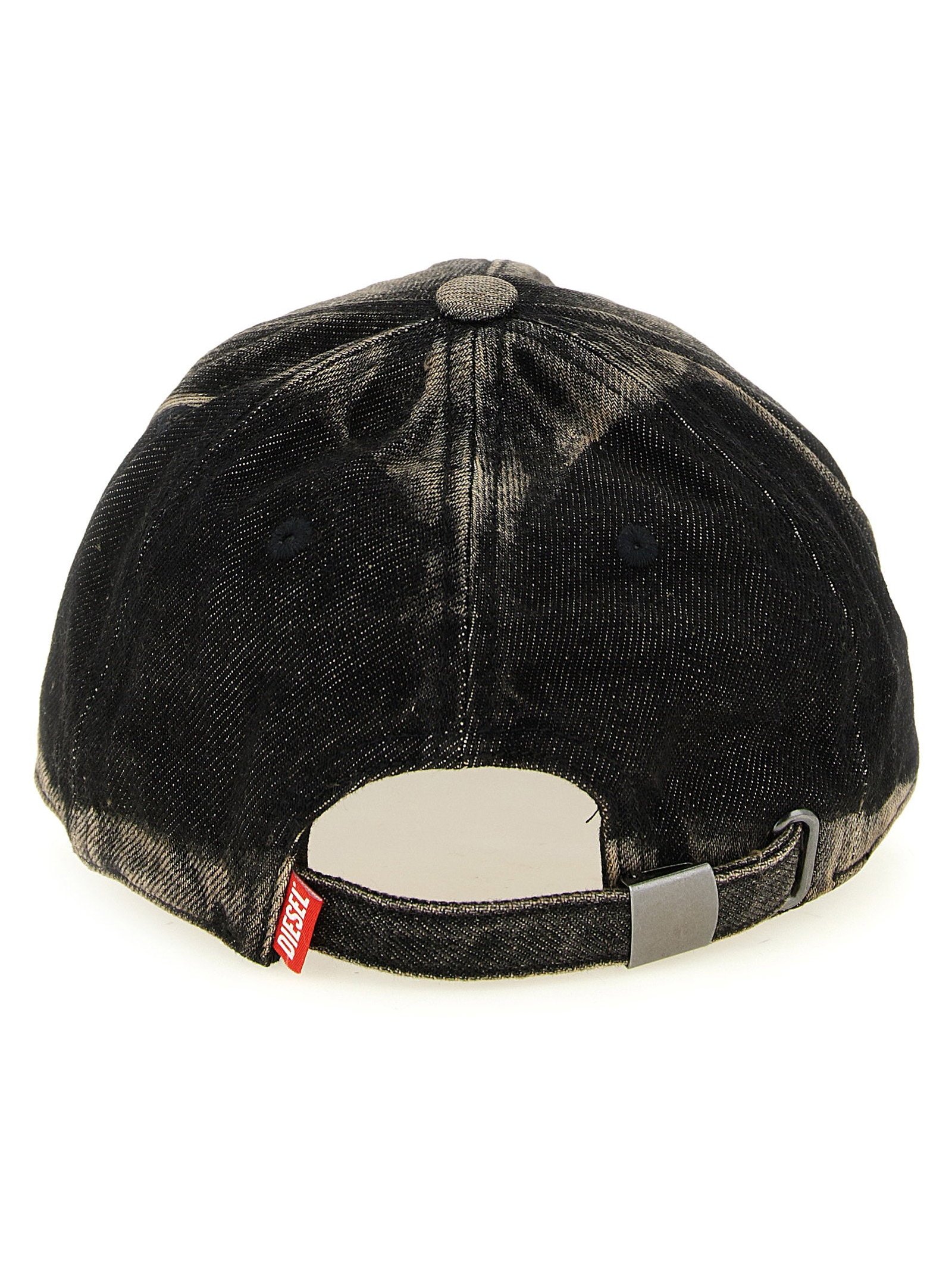 Diesel Distressed Denim Baseball Cap — Black, view 3