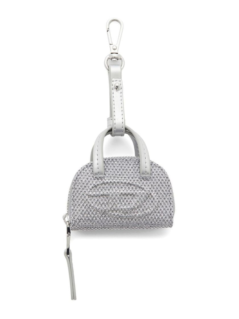 Diesel Sparkly Textured Charm Mini Bag — Silver by Diesel