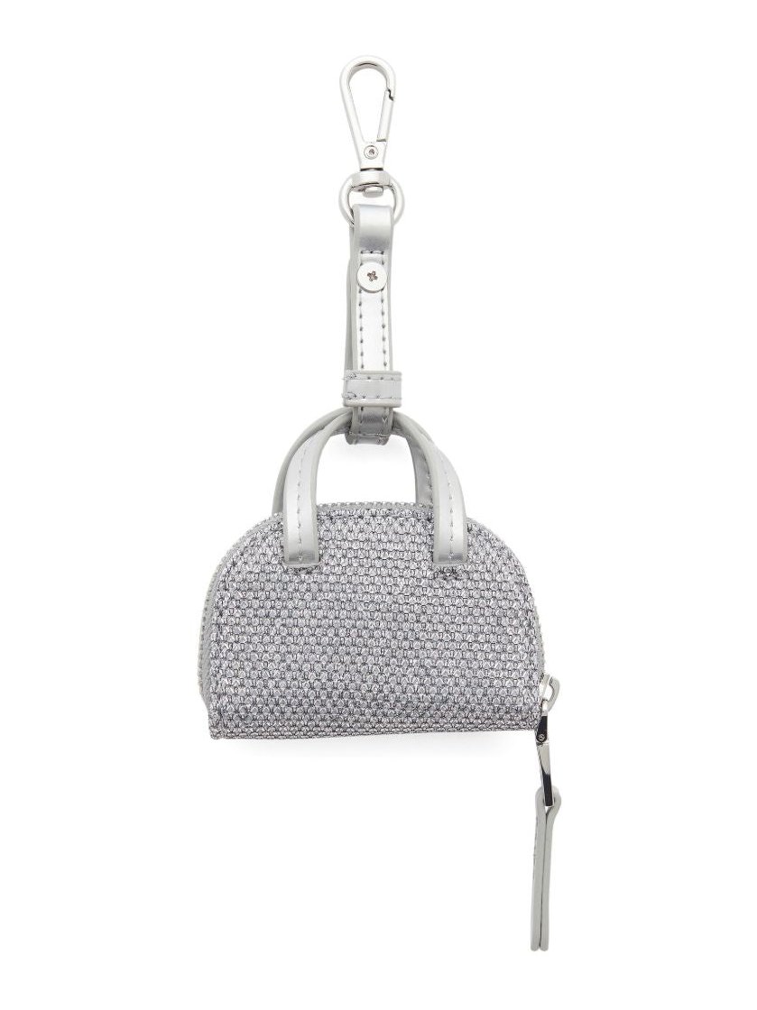 Diesel Sparkly Textured Charm Mini Bag — Silver, view 2